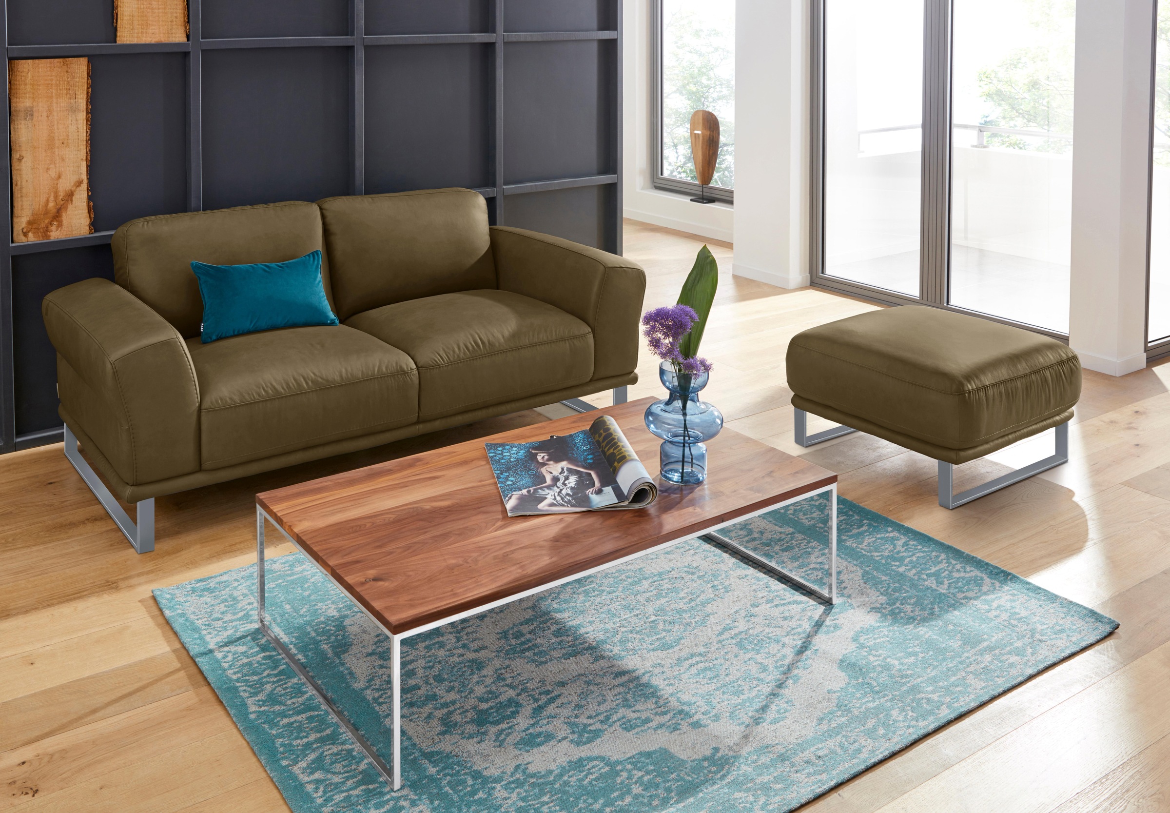 W.SCHILLIG 2-Sitzer »montanaa«, mit Metallkufen in Silber matt, Breite 192 cm