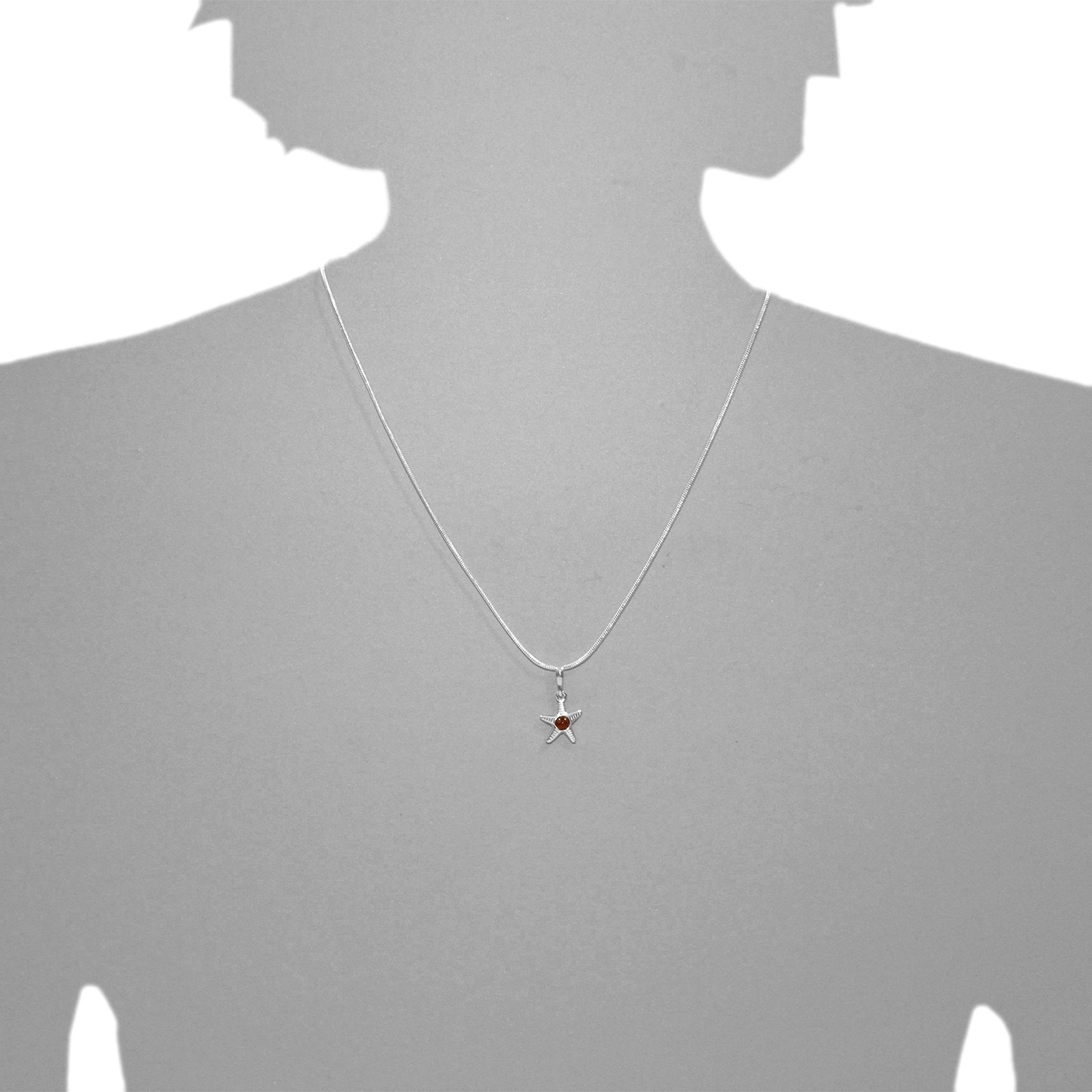 OSTSEE-SCHMUCK Kettenanhänger »- Seestern - Silber 925/000 - Bernstein«