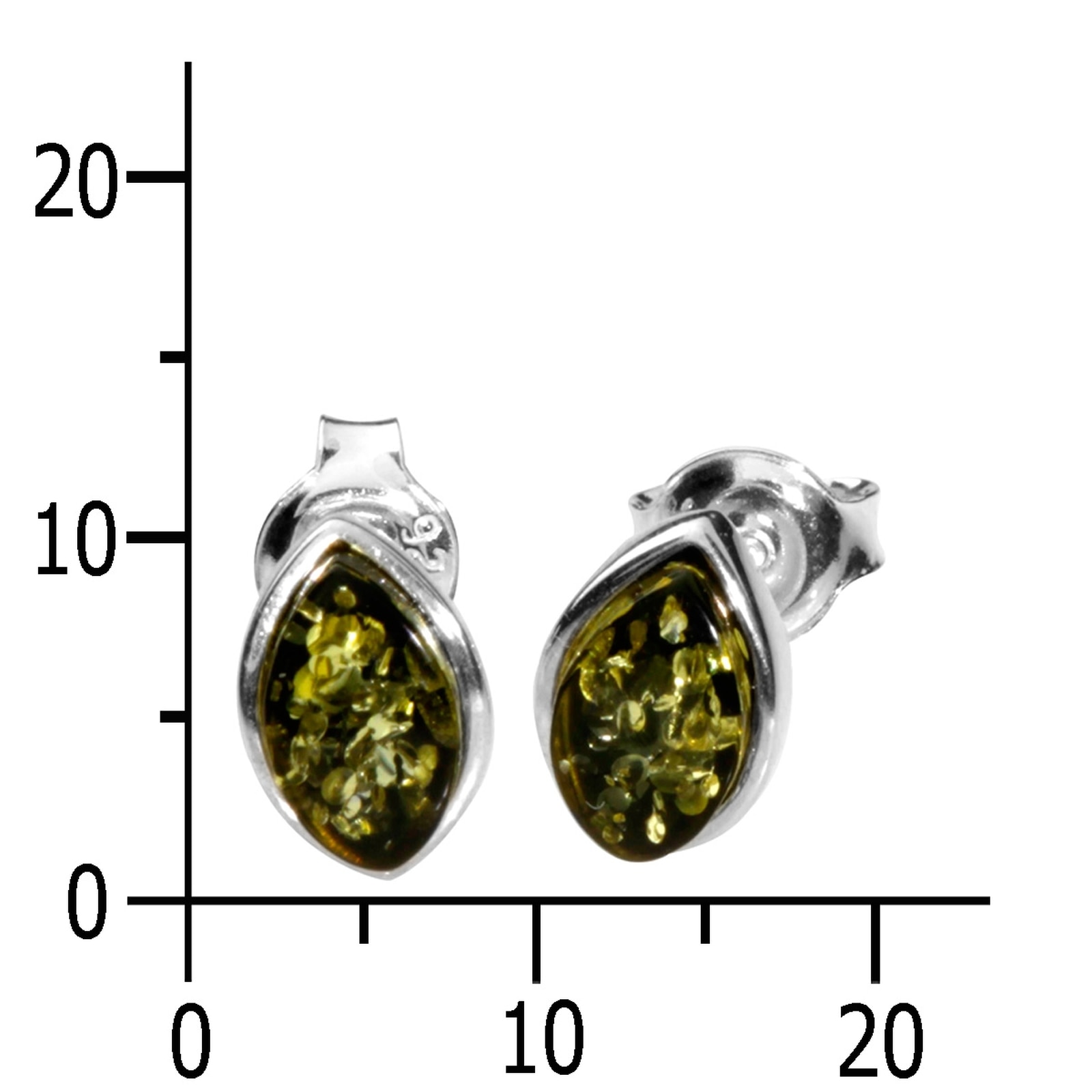 OSTSEE-SCHMUCK Paar Ohrstecker »- Classic 8x5 - Silber 925/000 - Bernstein«