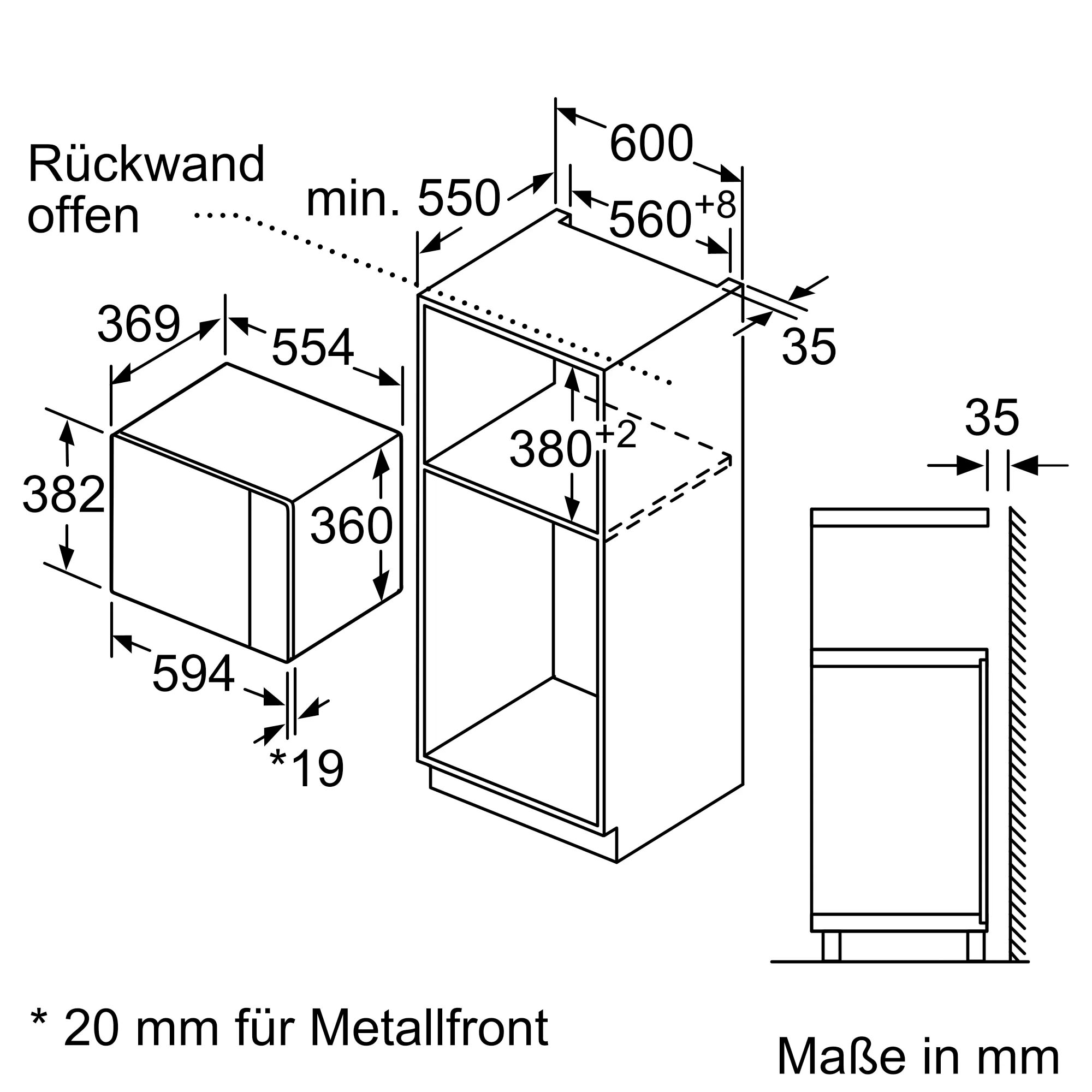 Constructa Einbau-Mikrowelle »CC4P91562« Mikrowelle 900 W