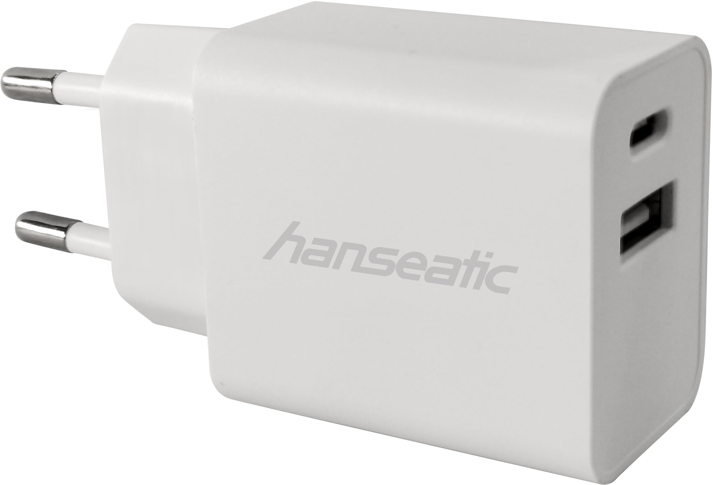 Hanseatic Smartphone-Ladegerät, USB Ladegerät und QI-Ladeadapter, 1,5m Kabellänge
