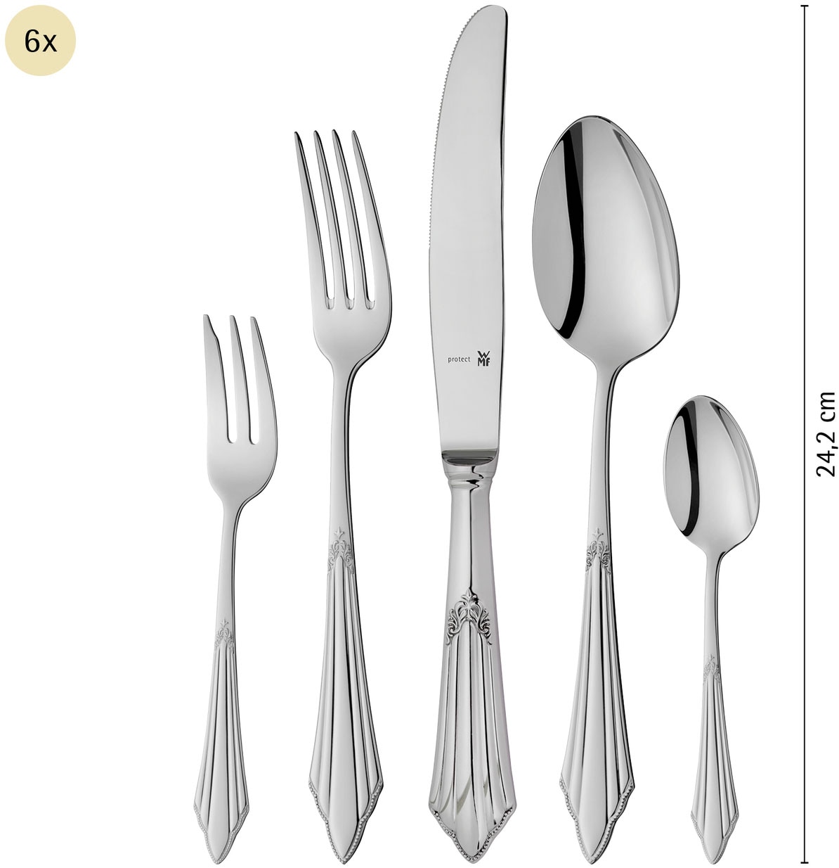 WMF Besteck-Set »Fächer« ergonomisch, Cromargan protect