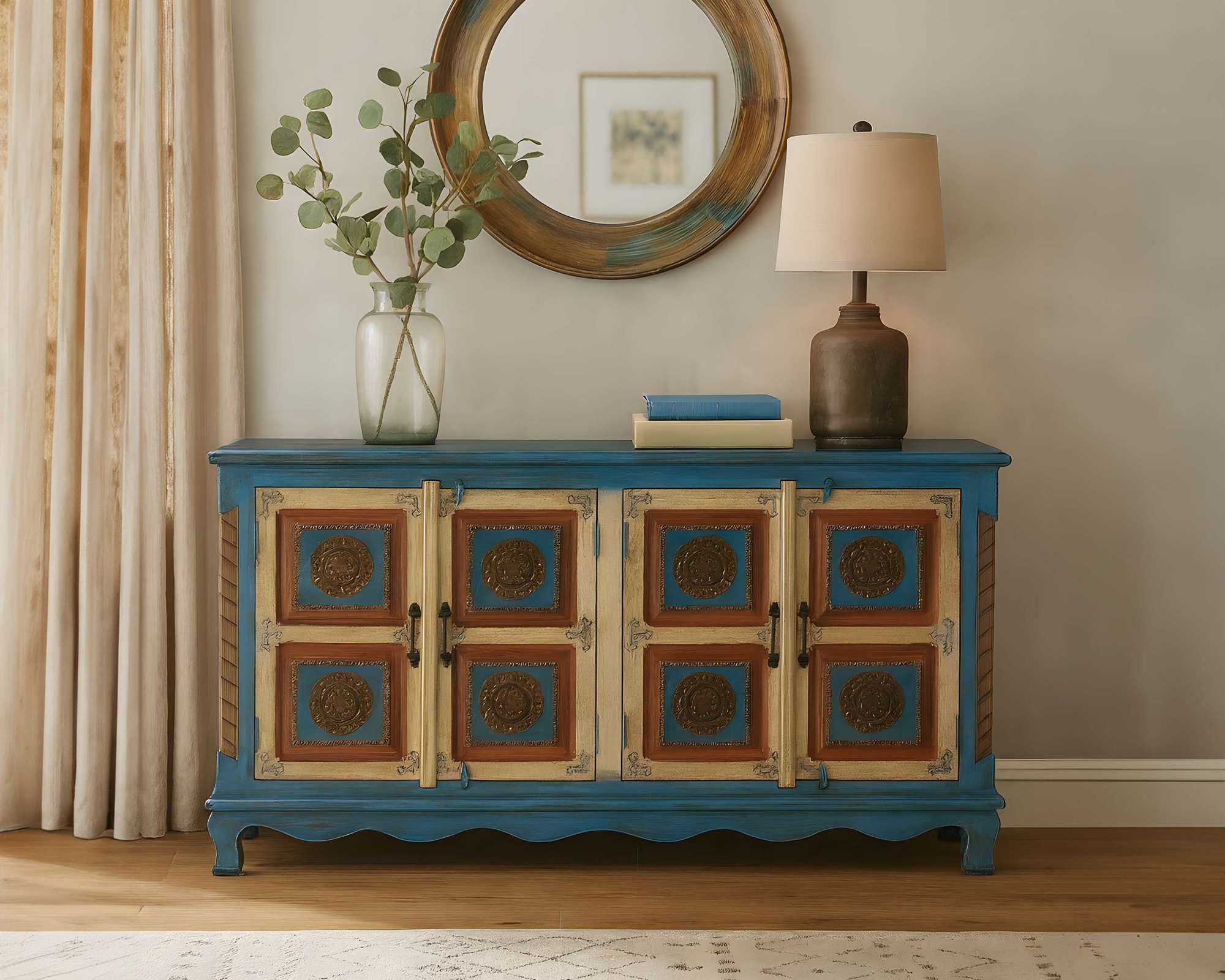 OTTO home Sideboard »Mahar« mit aufwendiger Schnitzerei, handgefertigt, Unika-Möbel, Breite 160 cm