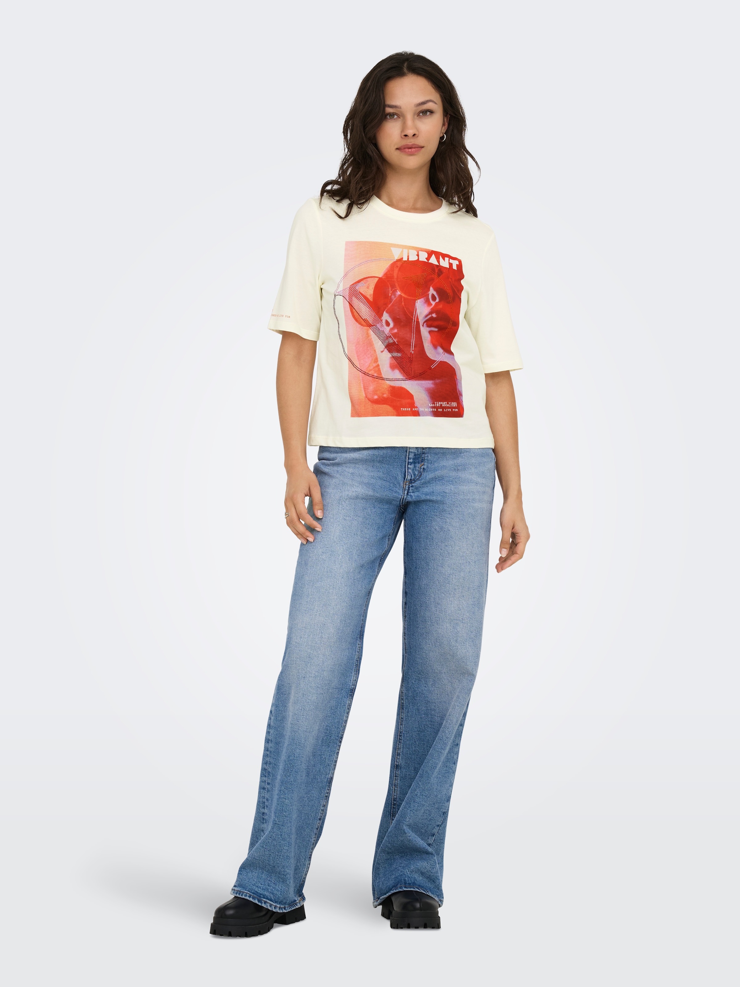 ONLY Kurzarmshirt »ONLHAVANNA LIFE S/S VIBE TOP BOX JRS«