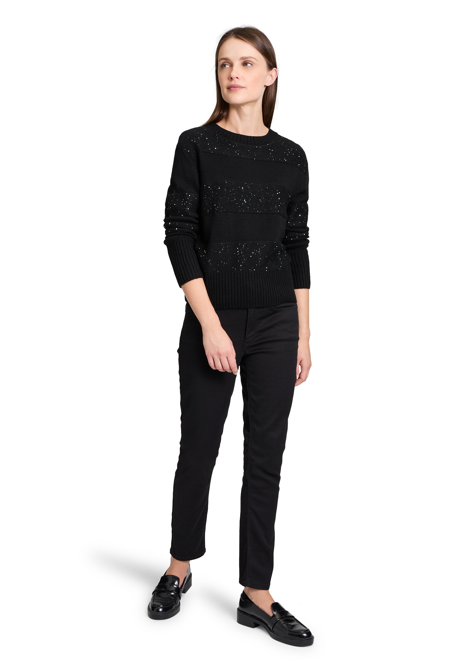 Betty&Co Strickpullover »Strickpullover mit Pailletten«