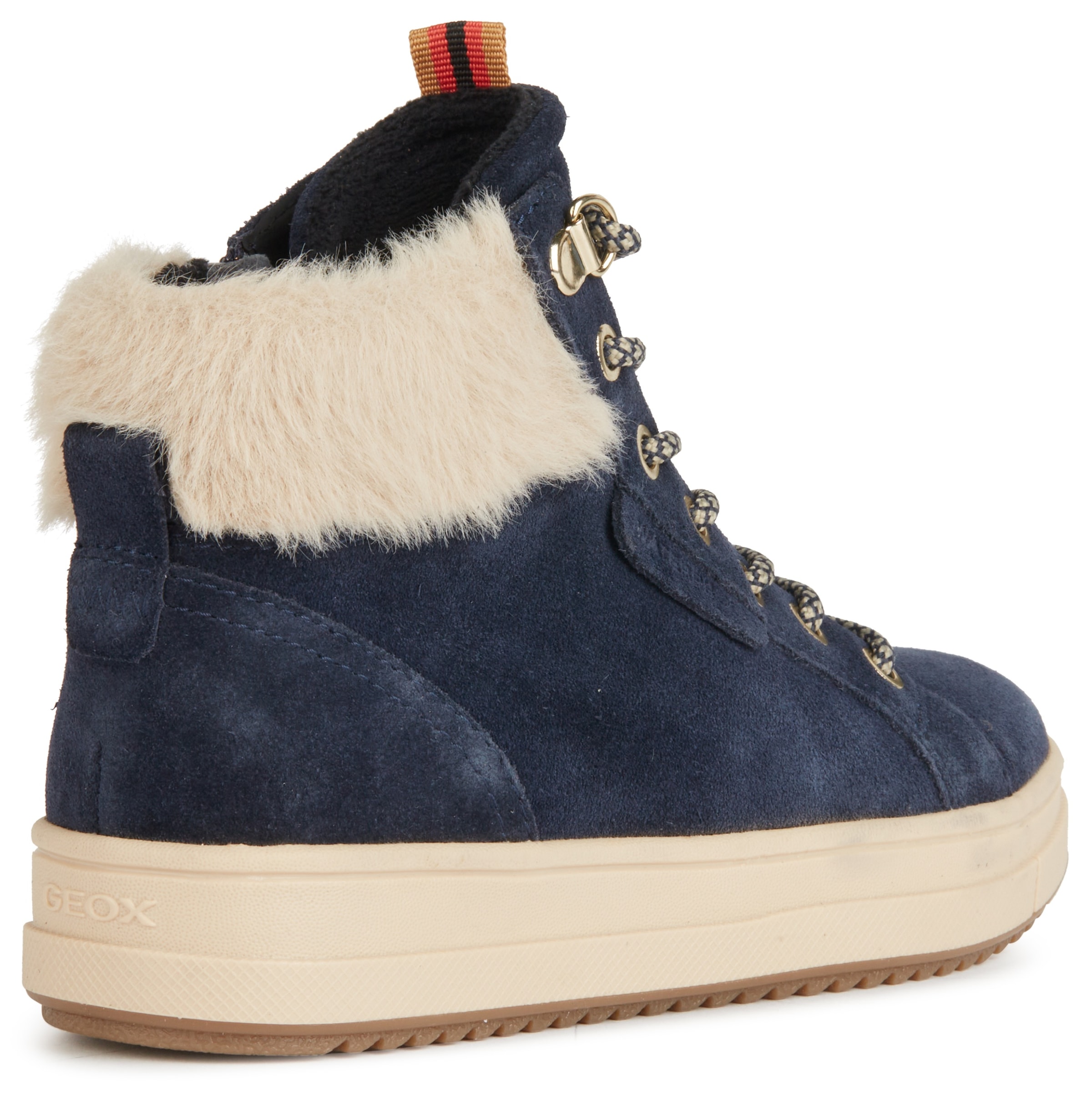 Geox Winterboots »J REBECCA GIRL WPF«, Schnürstiefel, Kinderstiefel mit Fellimitat