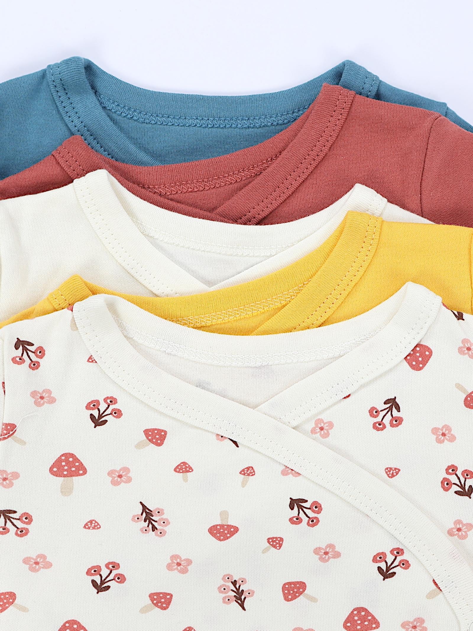 TupTam Wickelshirt »Wickelshirt Baby Mädchen Langarm Wickelshirt 5er Set«