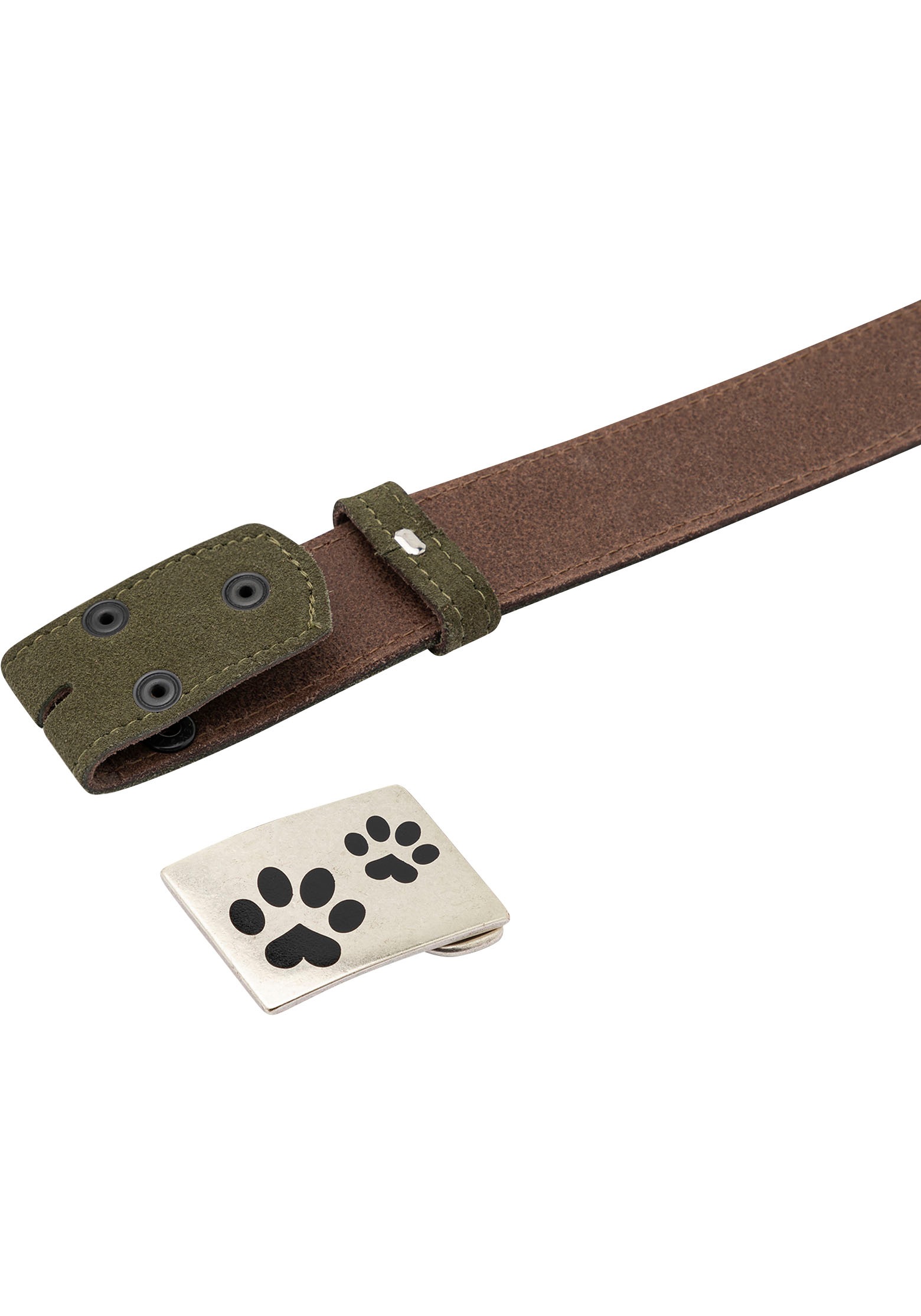 Rettungsring Gürtel Ledergürtel mit austauschbarer Schließe »Pfote Silber«