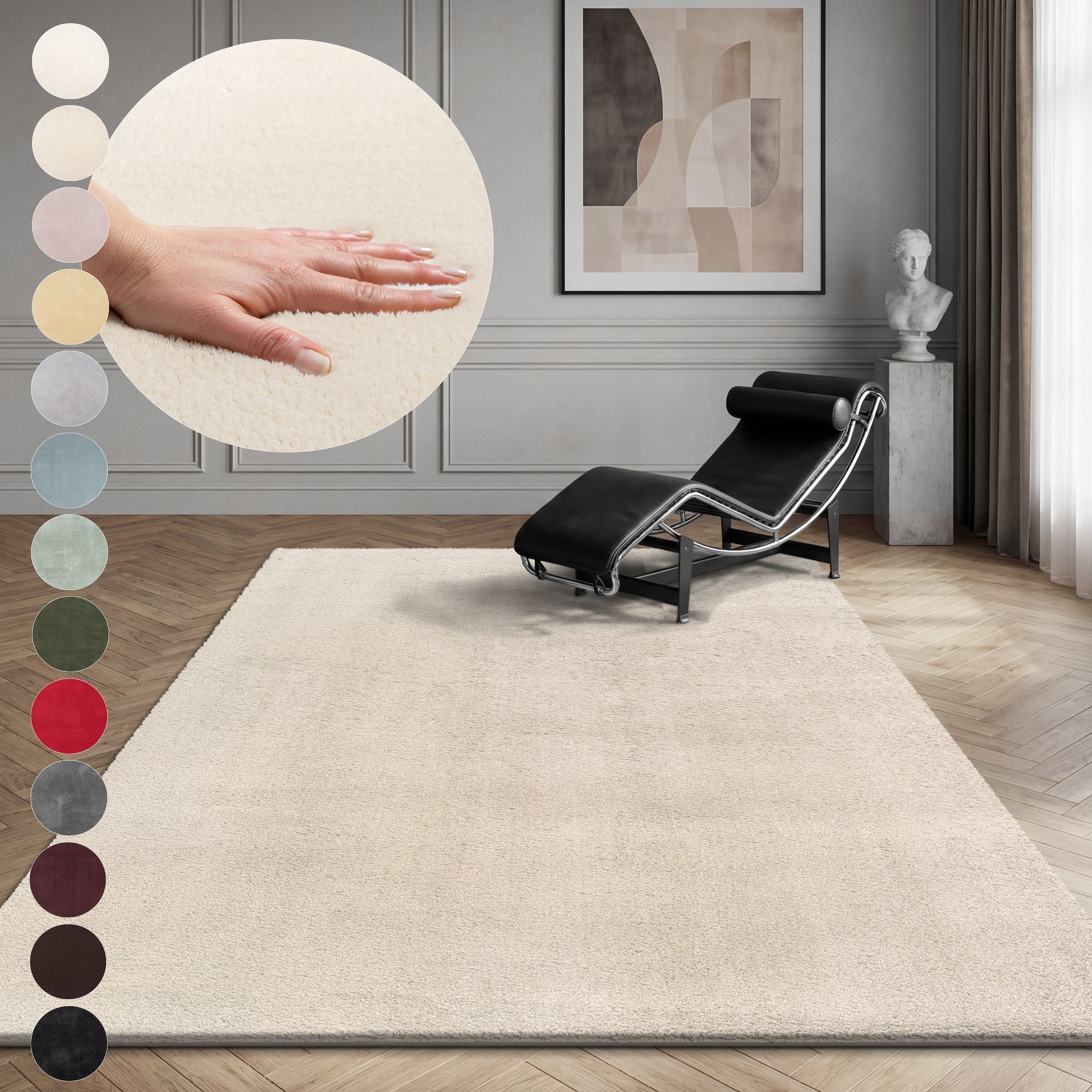 OTTO home Teppich »Arabell, Kunstfellteppich, Felloptik, waschbar,« rechteckig 16 mm Höhe flauschig, kuschelig, Anti-Rutsch-Unterseite, Wohnzimmer, Schlafzimmer