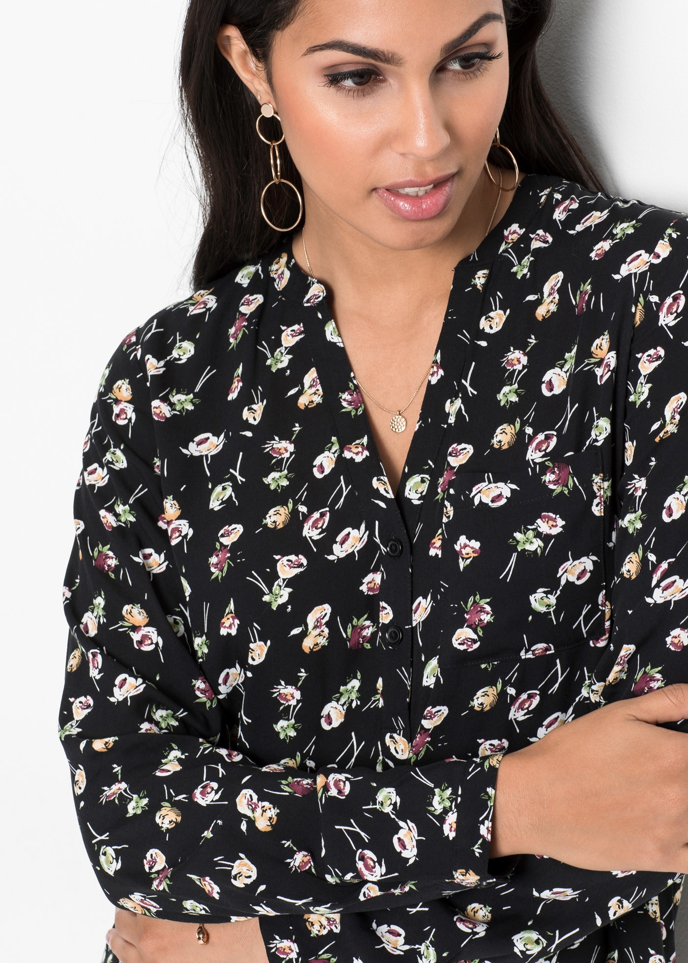 bonprix Langarmbluse Oversize-Passform, für vielseitige Anlässe, aus Viskose