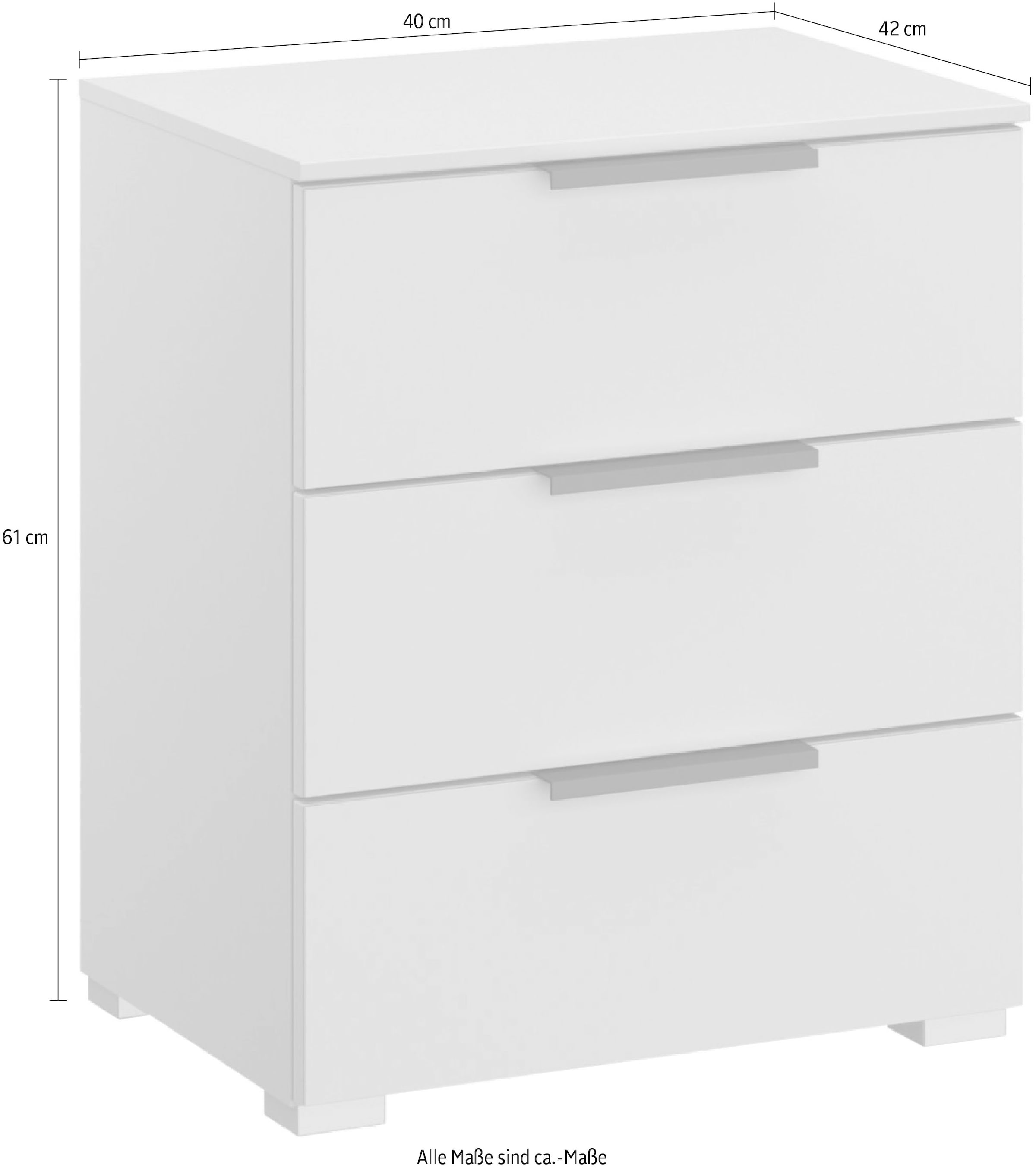 rauch Nachtkommode »Skat Meridian«, mit 3 Schubladen mit Glasfront in elegantem Design