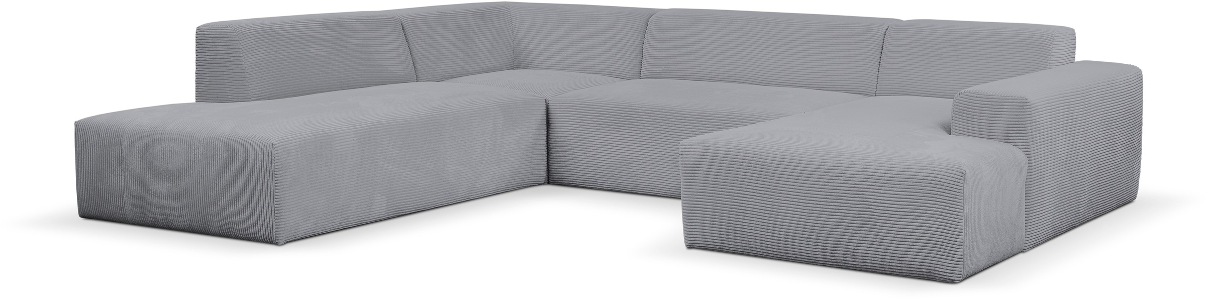 WERK2 Wohnlandschaft »Zeus viel Platz, Breite 330cm, modern und zeitlos, U-Form«, Curvy Trend Wohnlandschaft mit urbaner Optik auch in weichem Cord