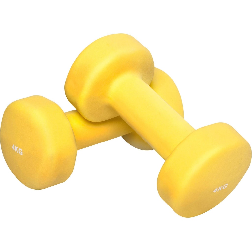 GORILLA SPORTS Hantel-Set »Gymnastikhanteln Vinyl Gelb 8 kg - 2 x 4 kg«, (Set)