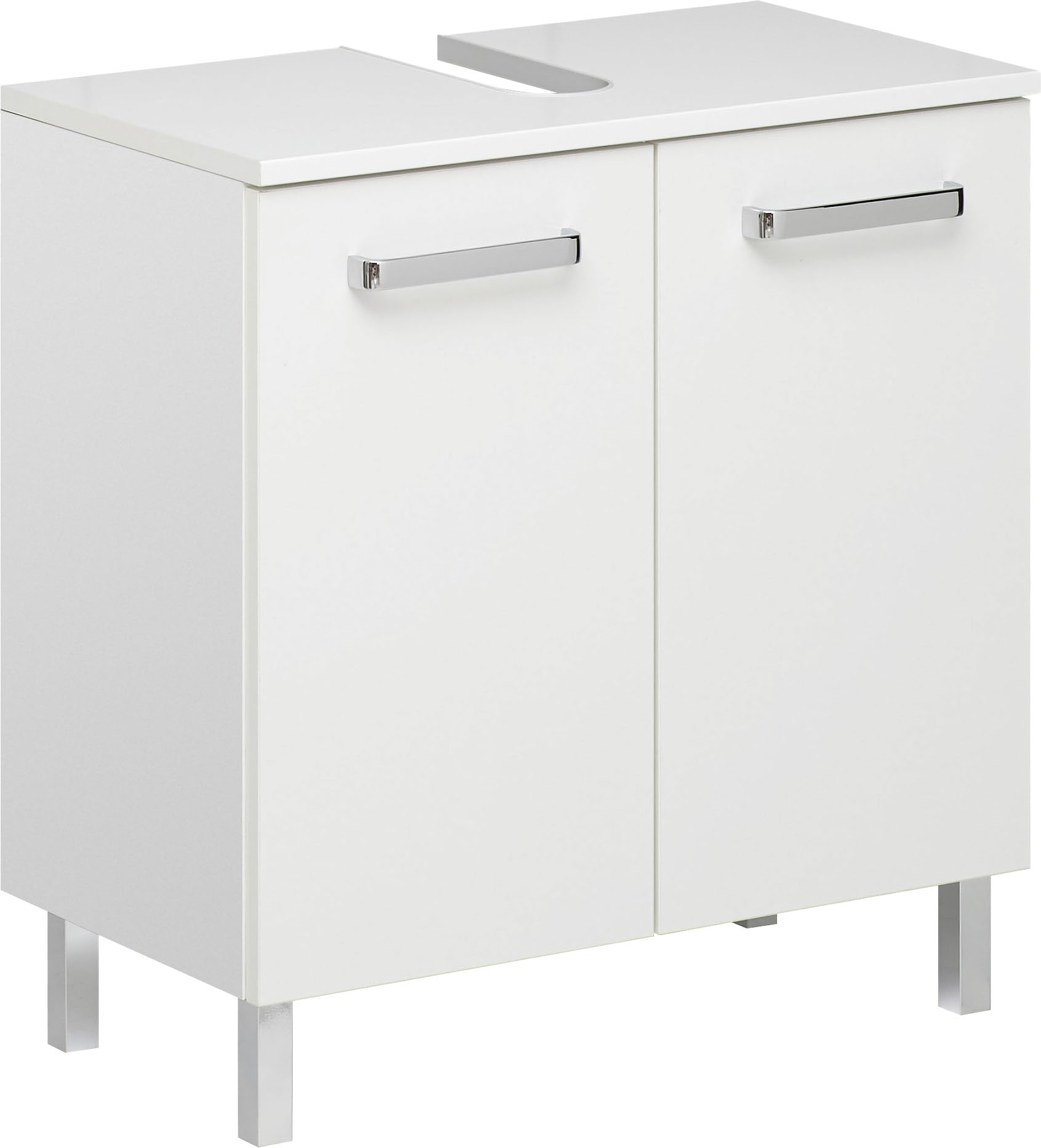Saphir Waschbeckenunterschrank »Quickset Unterbeckenschrank mit 2 Türen, 60 cm breit, ohne Waschbecken«, Waschbeckenschrank inkl. Türdämpfer, Griffe in Chrom Glanz