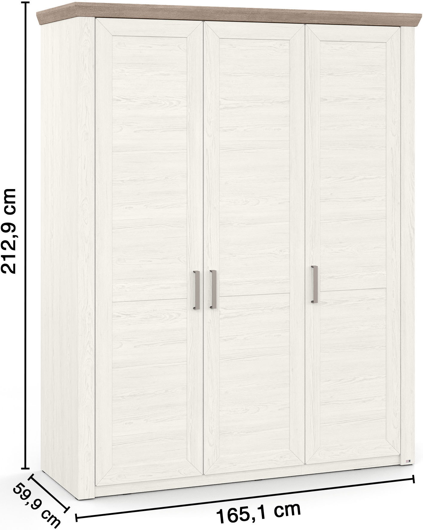 set one by Musterring Kleiderschrank »York Schlafen« 1 Stk. tlg. mit Holztüren und Kranz in Eiche, versch. Breiten, Höhe 207 x T60cm