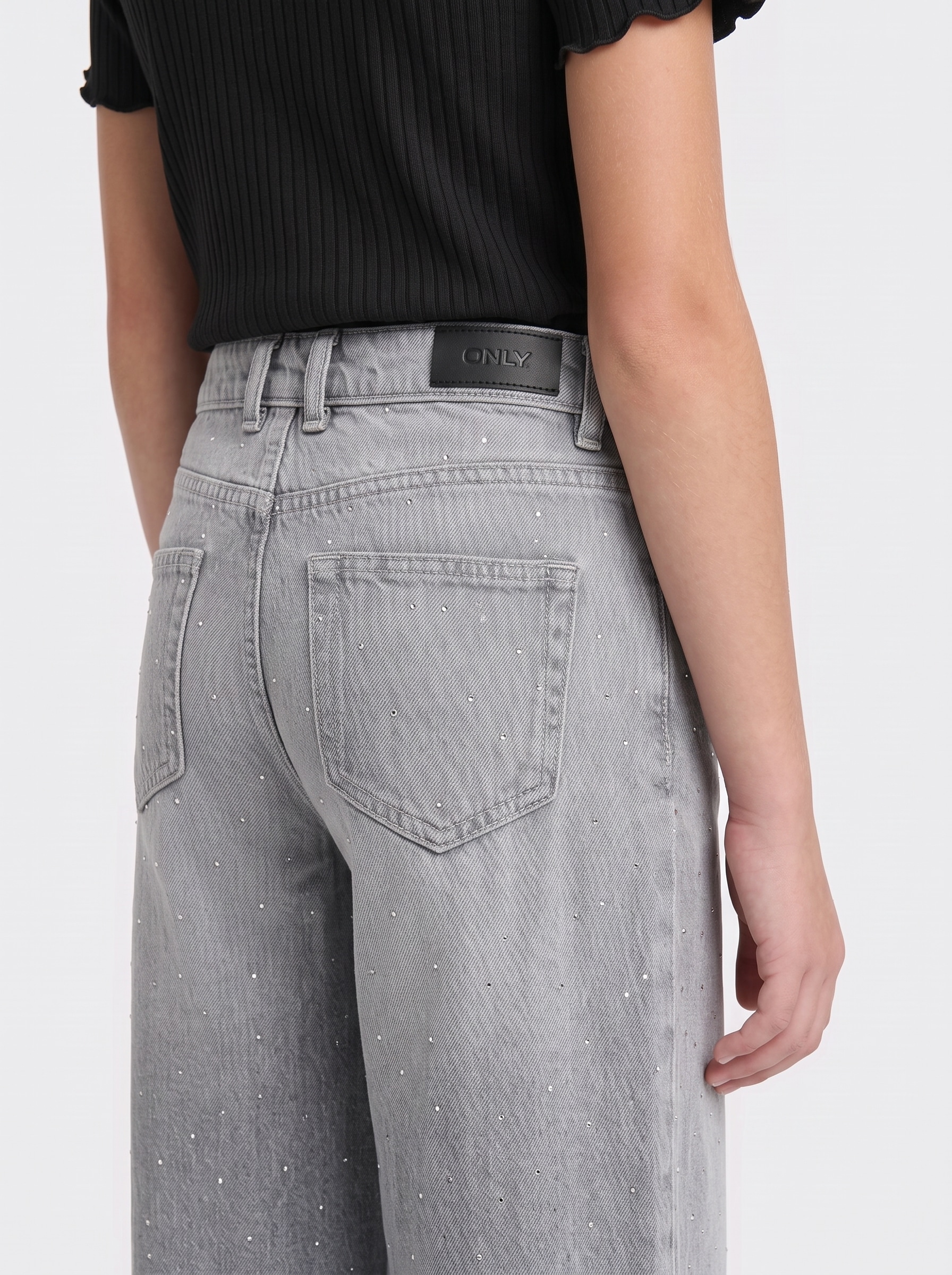 KIDS ONLY Weite Jeans »KOGCOBAIN RHS WIDE DNM AZG815 NOOS« Baumwolle, Strass-Steinchen