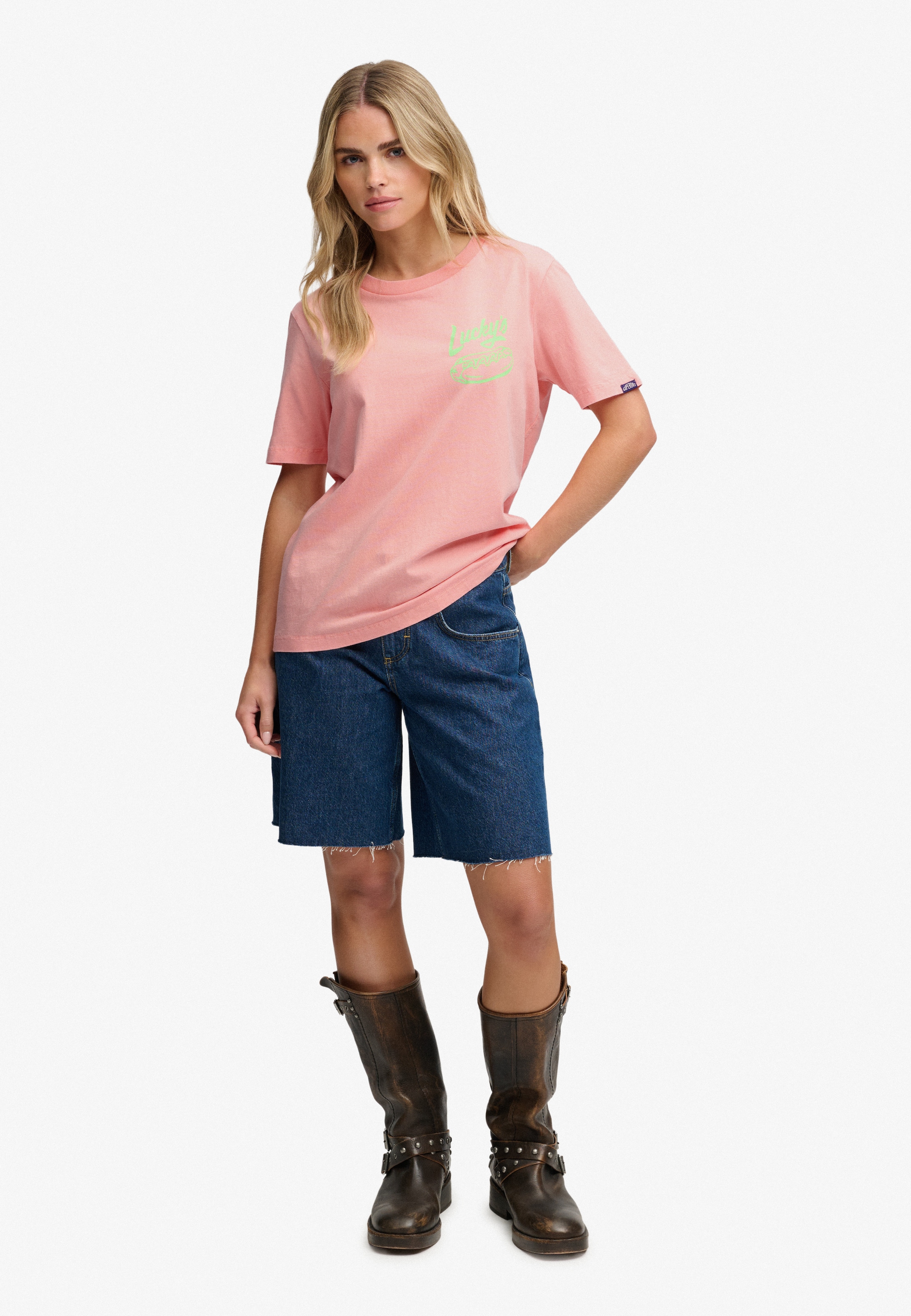 Superdry Print-Shirt »ROADSIDE TRADE RELAXED TEE« aus Baumwolle in Single Jersey, Relaxed Fit, Kurzarm