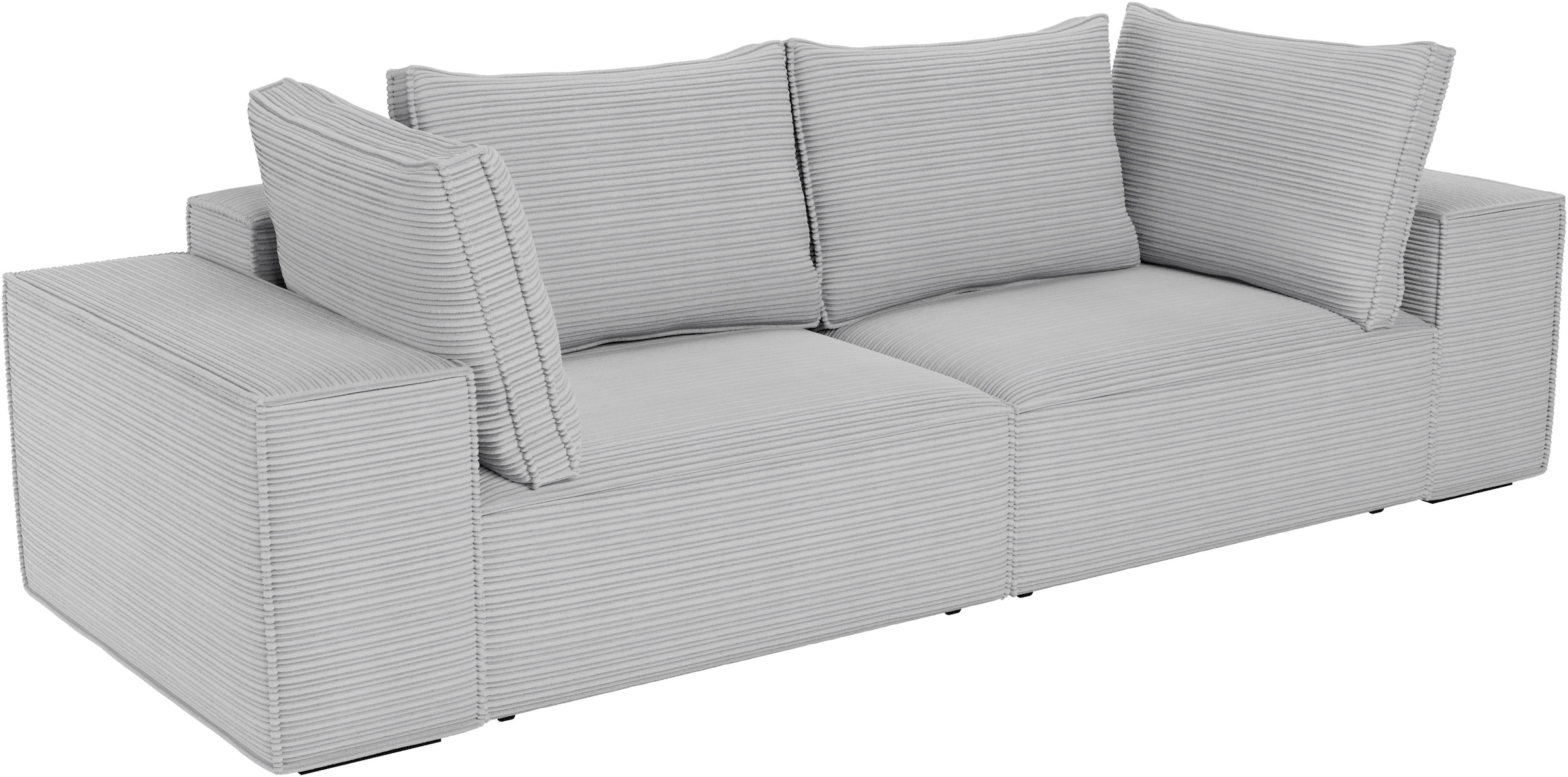 Trends by HG Big-Sofa »Conor XL, B: 268cm, Liegefläche: 138 x 194 cm, in Cord und Velours« mit Schlaffunktion und Bettkasten