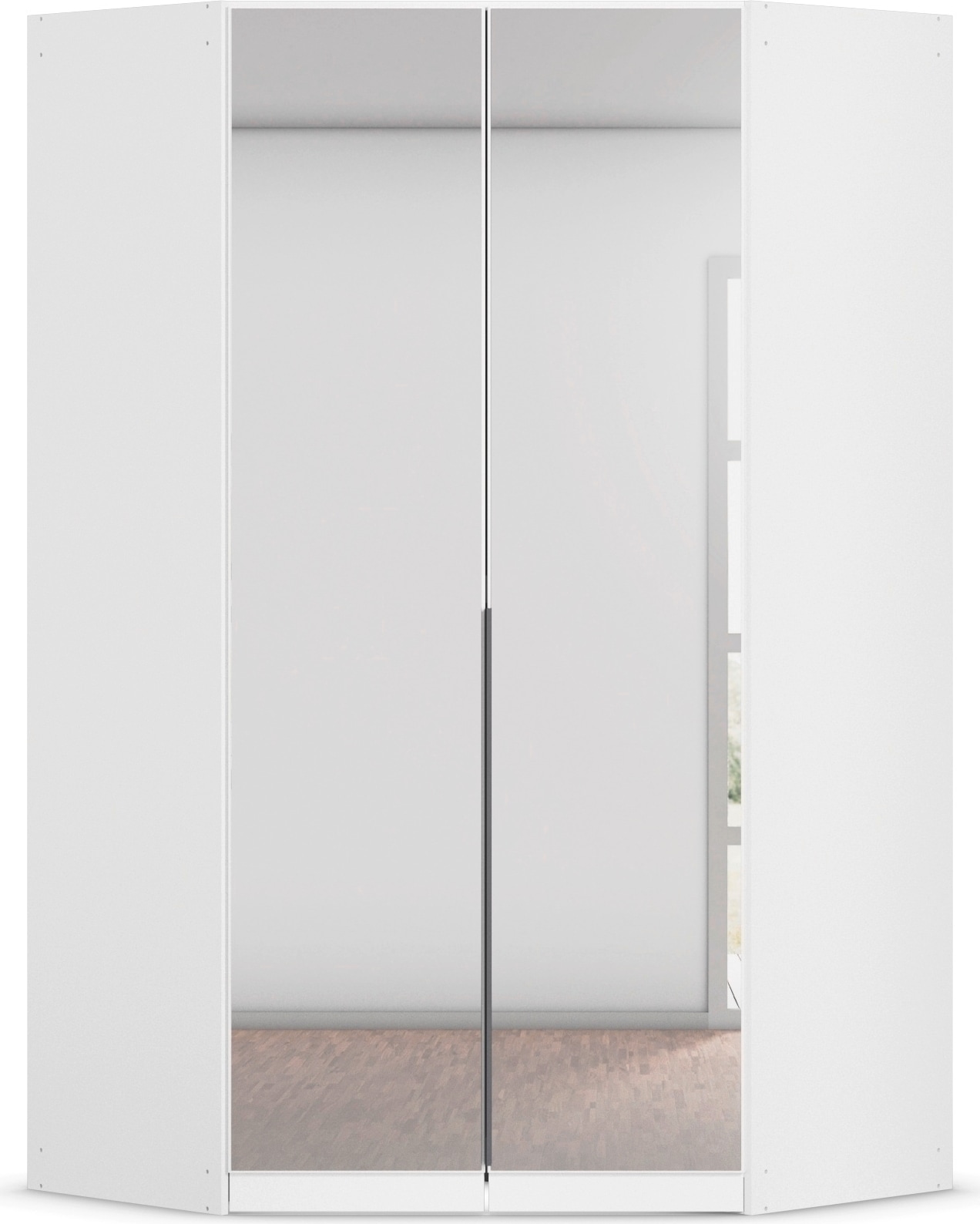 rauch Eckkleiderschrank »Kleiderschrank Schrank Ankleidezimmer Schlafzimmer Garderobe AGORDO«, (in zwei Griff-Farben), mit Spiegeltüren, voll ausgestattet mit viel Stauraum MADE IN GERMANY