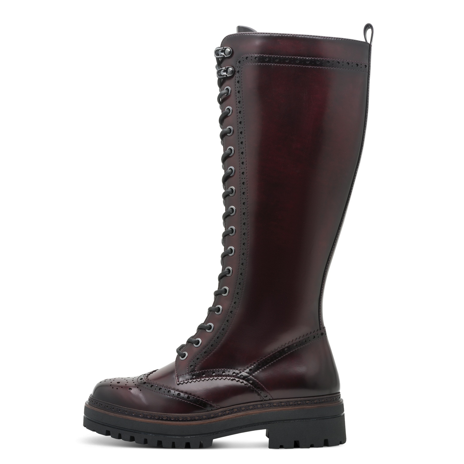 Tamaris Schnürstiefel  , Blockabsatz, Langschaftstiefel mit trendiger Lyrolochung