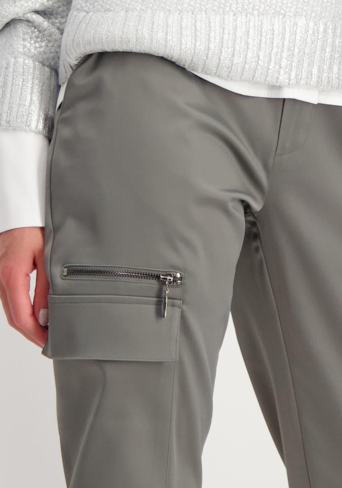 Monari Cargohose, mit Zierreißverschluss