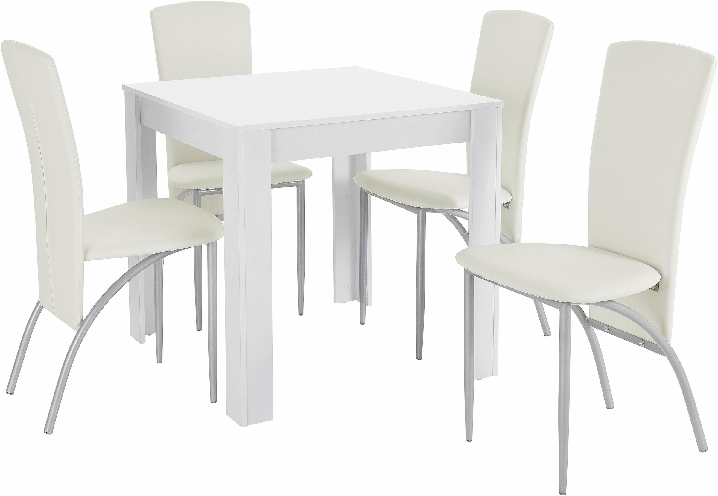 INOSIGN Essgruppe »LynnNico«, (Set, 5 tlg.), Tischbreite 80 cm, Belastbarkeit 120 KG