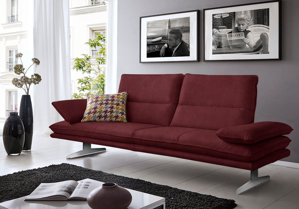 W.SCHILLIG 2,5-Sitzer »broadway Designsofa mit hohem Sitzkomfort«, Sitztiefenverstellung, Kopfteil- & Seitenteilverstellung, Breite 236cm