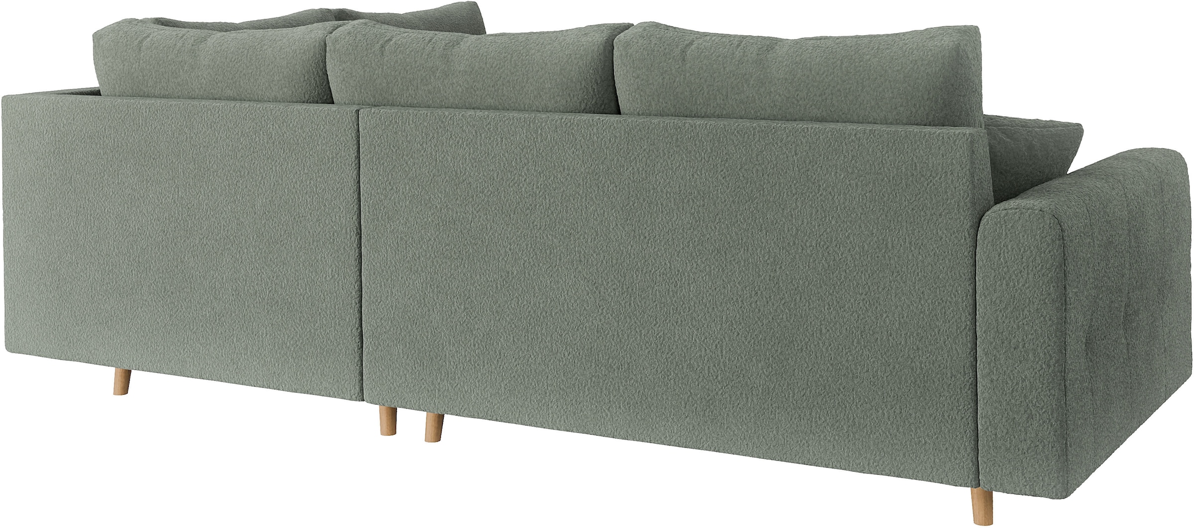 Home affaire Ecksofa »CHARRE L-Form mit Ottomane, Maße B/T/H: 231/161/81 cm«, feine Steppung, lose Rücken- und Zierkissen, auch in Cord und Bouclé