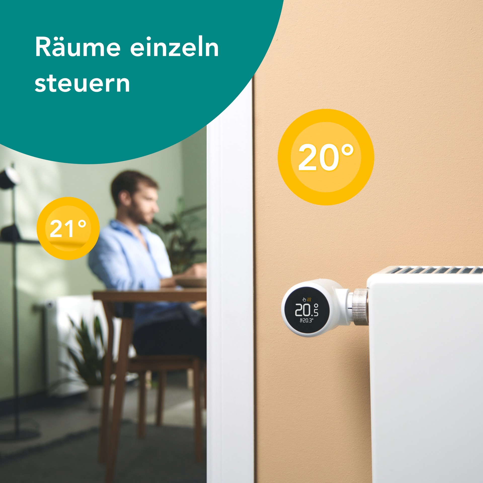 Tado Heizkörperthermostat »Bridge + 4x Heizkörperthermostat + Temp. Sensor (Line X)«