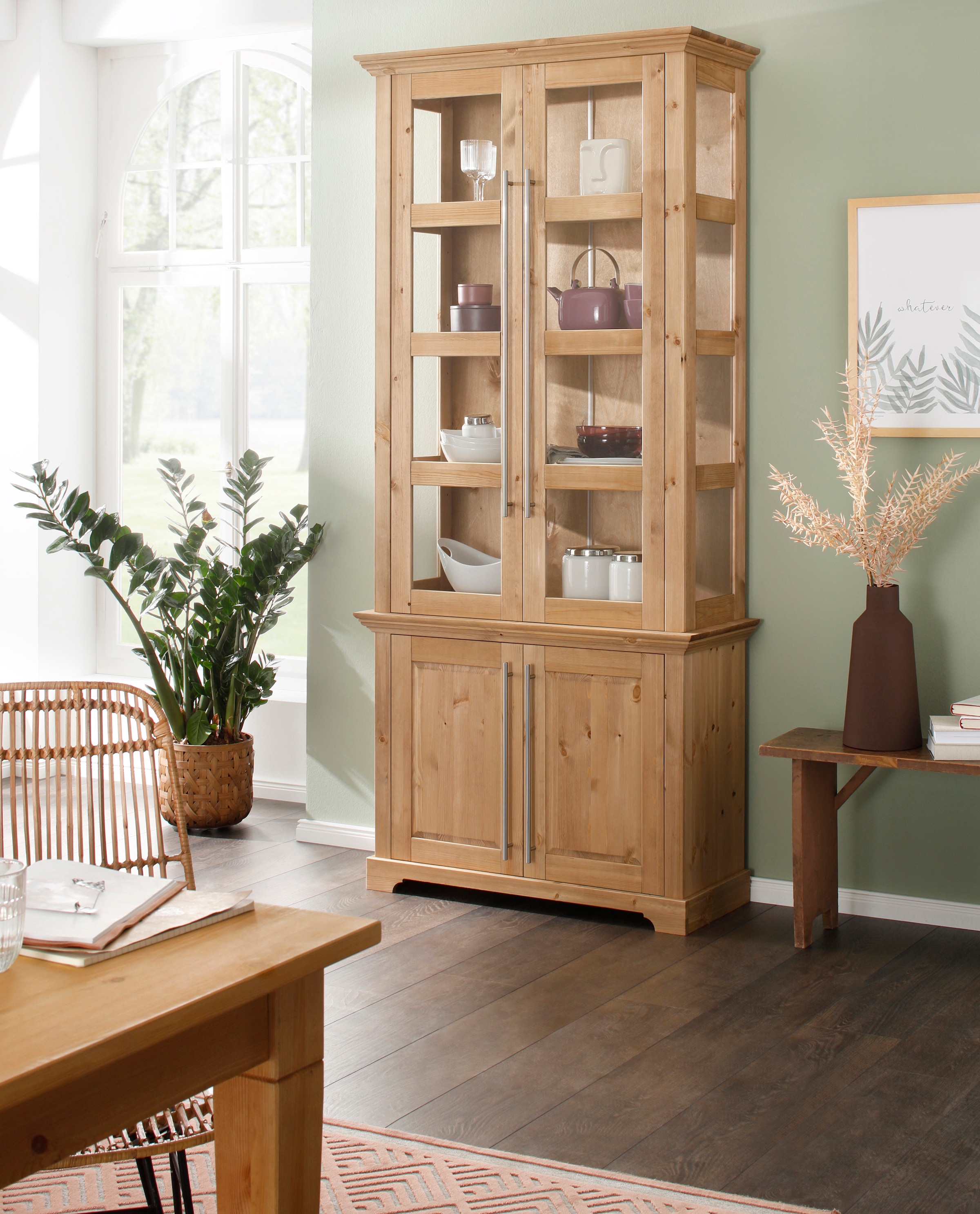 Home affaire Vitrine »Meliss«, aus massiver Kiefer, FSC® Breite 94 cm