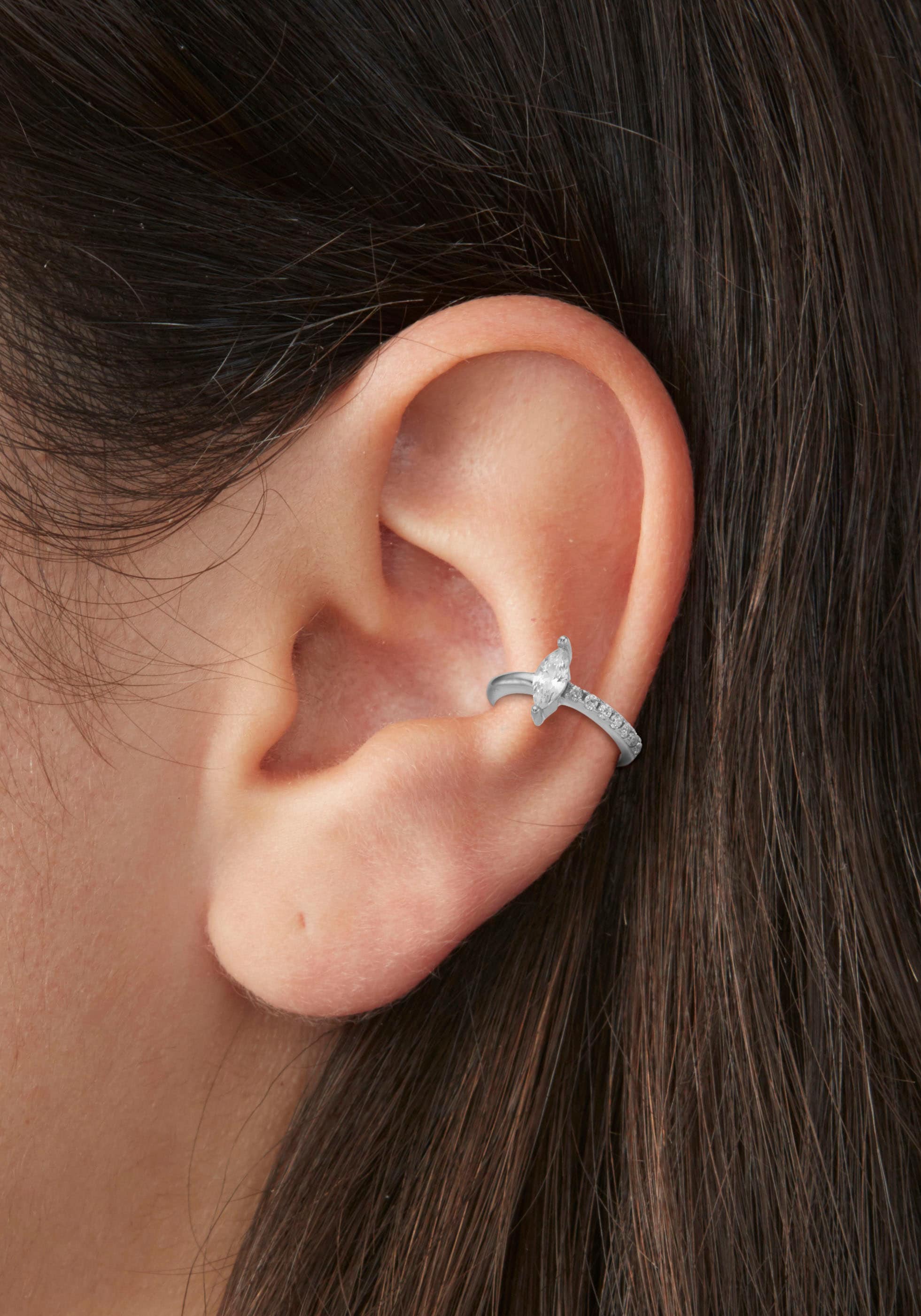 Firetti Ohrklemme »Schmuck Geschenk Silber 925 Ear Cuff« mit Zirkonia (synth.)