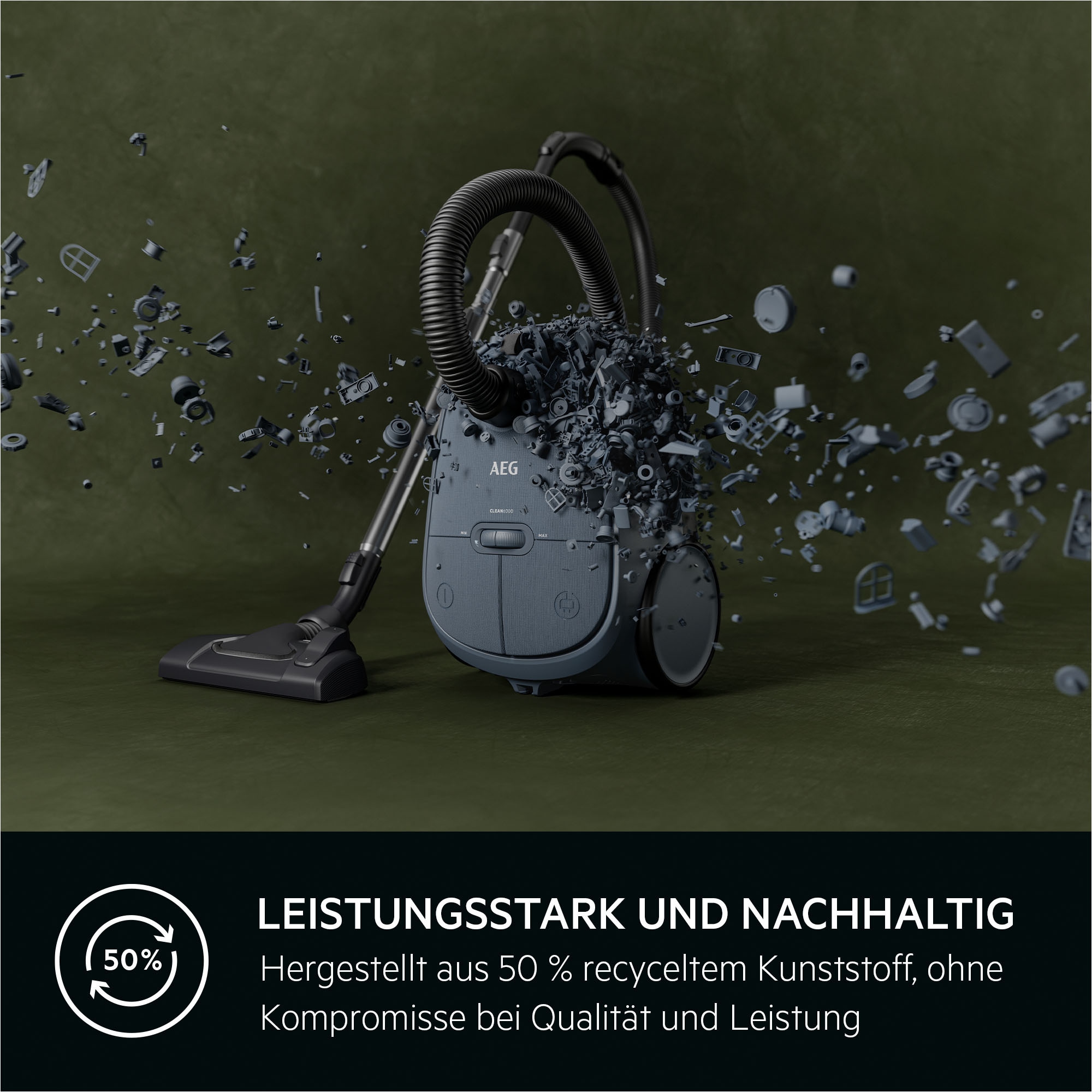 AEG Bodenstaubsauger »CLEAN 6000 (AB61C2DB)«, 850 W, mit Beutel, hohe Saugleistung, inkl. Zusatzdüsen, 50 % Recyclingkunststoff