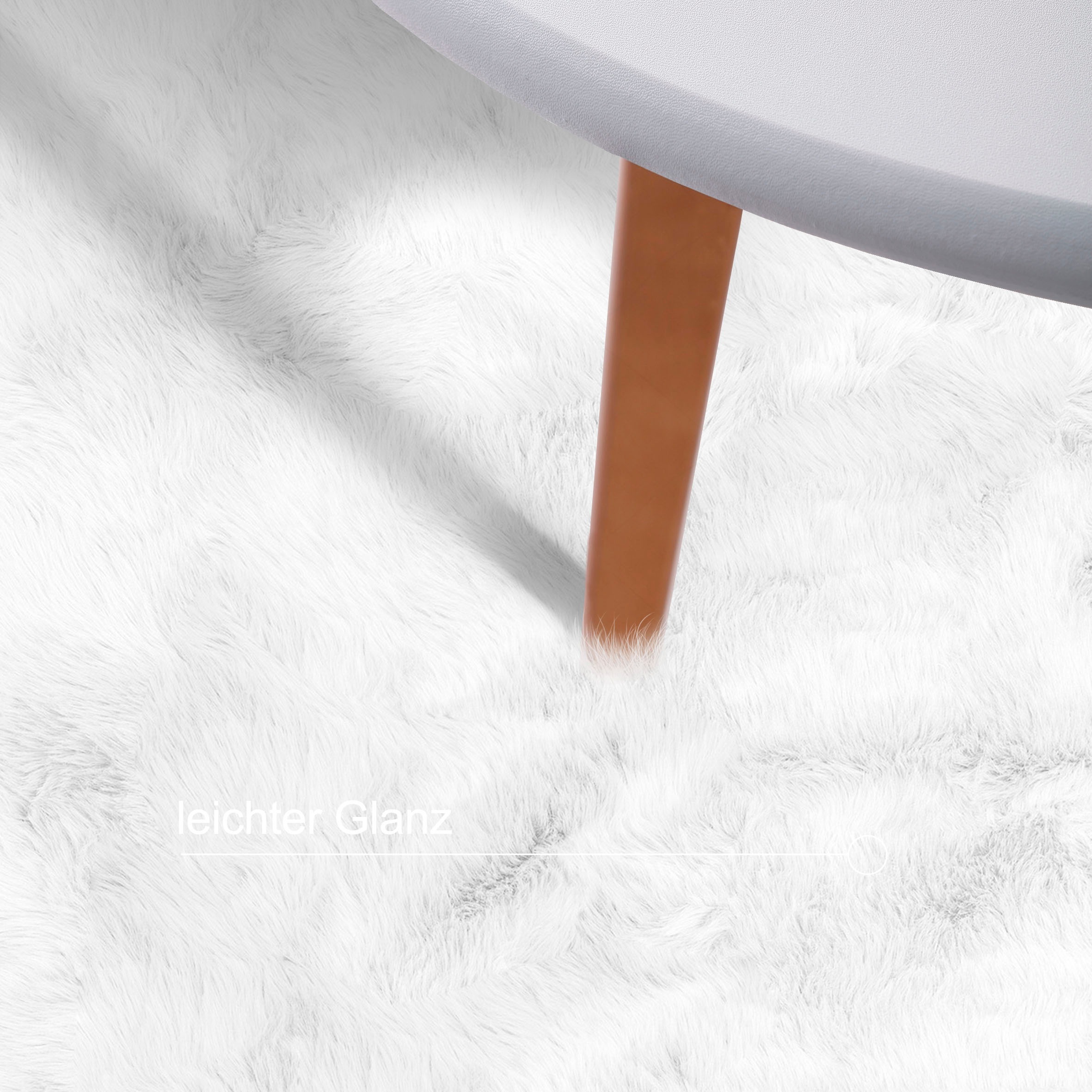 Home affaire Fellteppich »Valeria«, fellförmig, 60 mm Höhe, Kunstfell Teppich rund, besonders weich und flauschig, fußbodenheizungsgeeignet, pflegeleicht, ideale Teppiche für Wohnzimmer, Schlafzimmer und Esszimmer