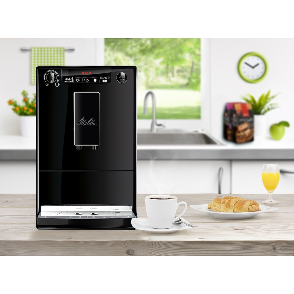 Melitta Kaffeevollautomat »Solo® E950-322, pure black«, aromatischer Kaffee & Espresso bei nur 20 cm Breite