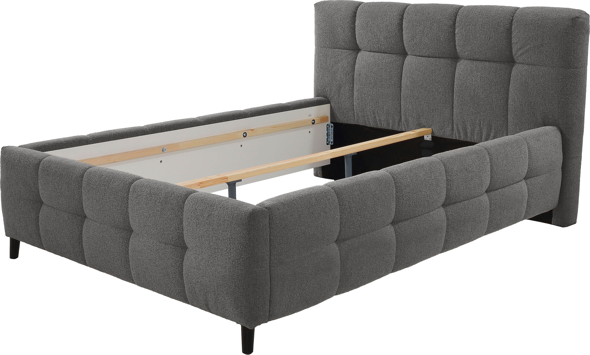 Jockenhöfer Gruppe Polsterbett »Lucy, wahlweise mit Federholzleisten und 7-Zonen-TTFK-Matratze in H3« Bubble-Optik, 2 unterschiedliche Einlegetiefen möglich