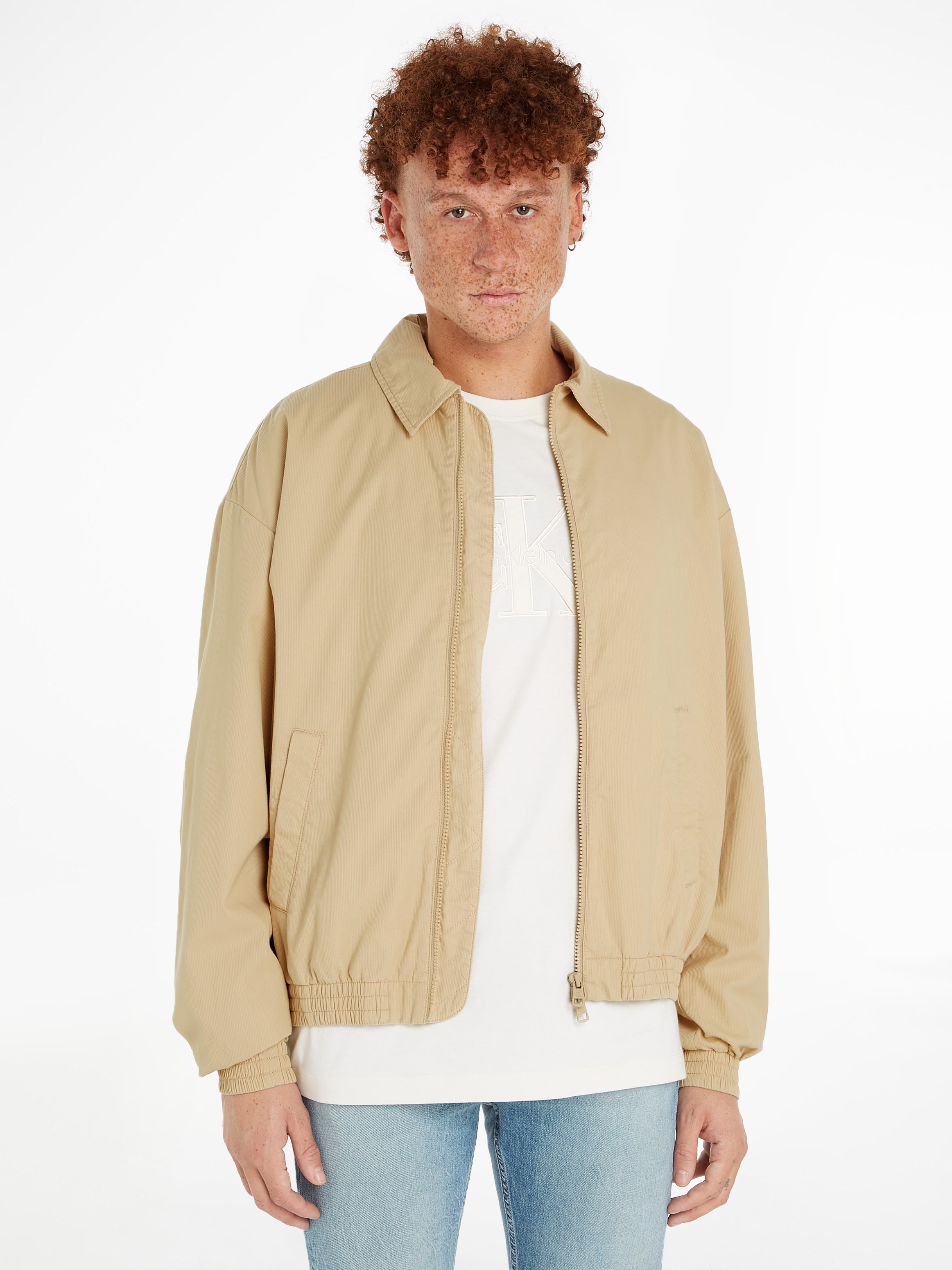 Calvin Klein Jeans Collegejacke »LINEAR TEXTURE HARRINGTON«, mit Logoprägung