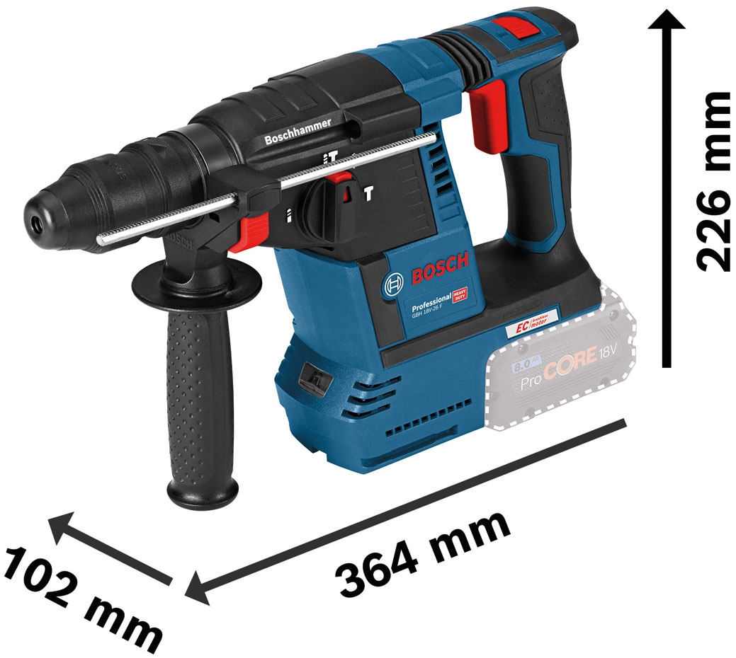 Bosch Professional Akku-Bohrhammer »»GBH 18V-26F««, Inkl. 2x Akkus 5,5Ah und Ladegerät, mit SDS plus, in L-BOXX 238