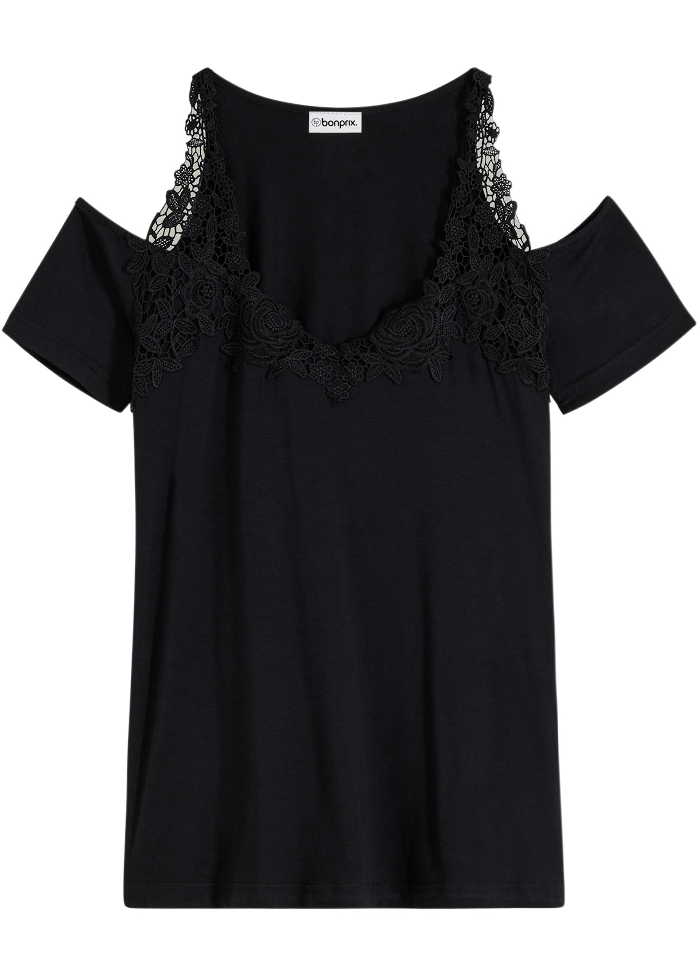 bonprix T-Shirt bequeme Passform, Kurzarm, für Partys, aus Viskose