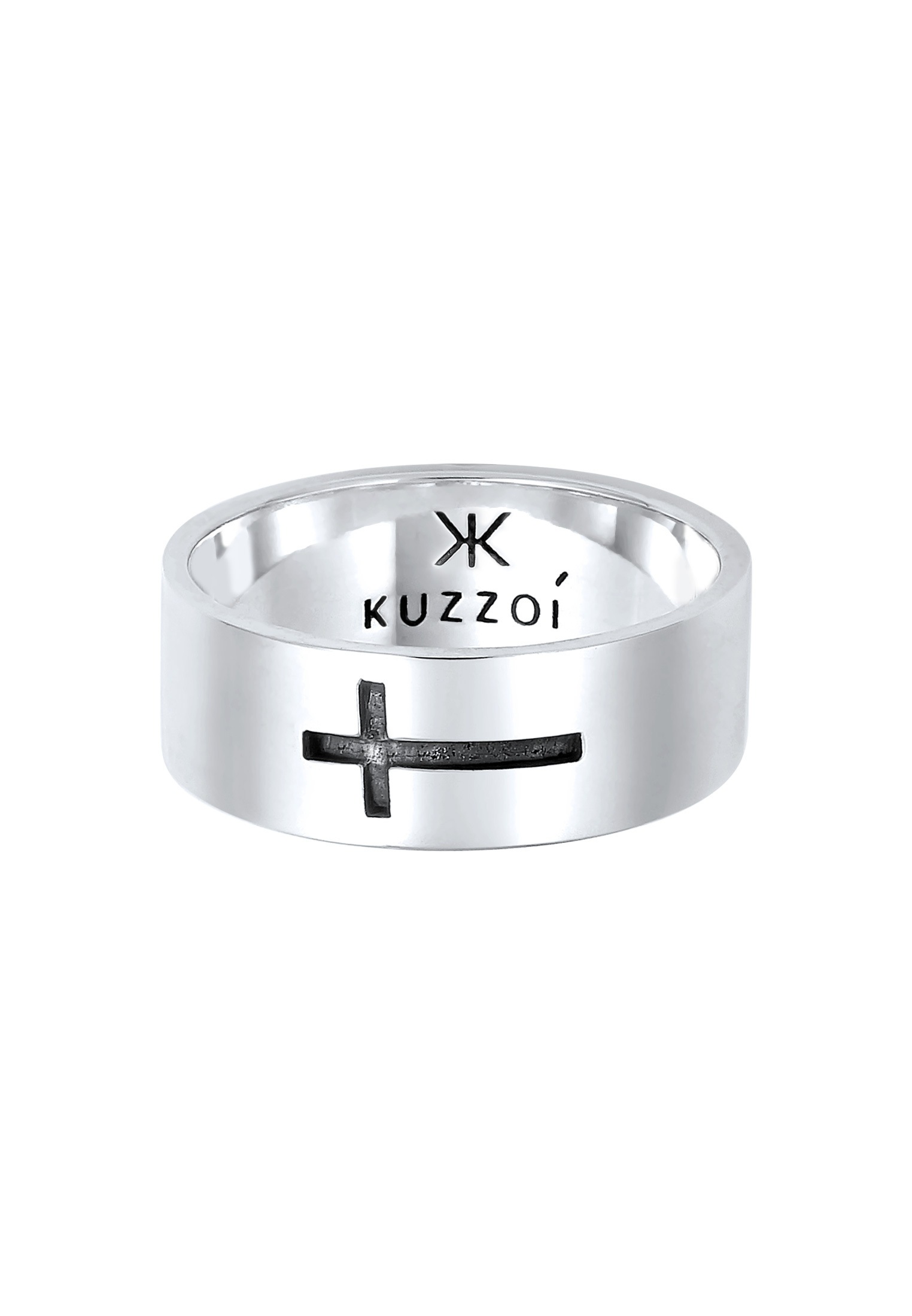 Kuzzoi Silberring »Ring Herren Bandring Kreuz Glanz 925 Silber«