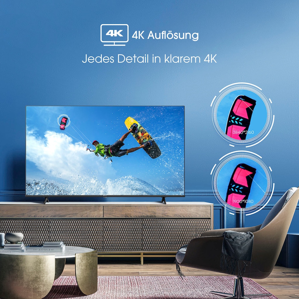 Hisense QLED-Fernseher »43E77HQ«, 109 cm/43 Zoll, 4K Ultra HD, Smart-TV, HDR10, HDR10+ decoding, HLG, 60Hz Panel, Alexa Built-in, VIDAA Voice
