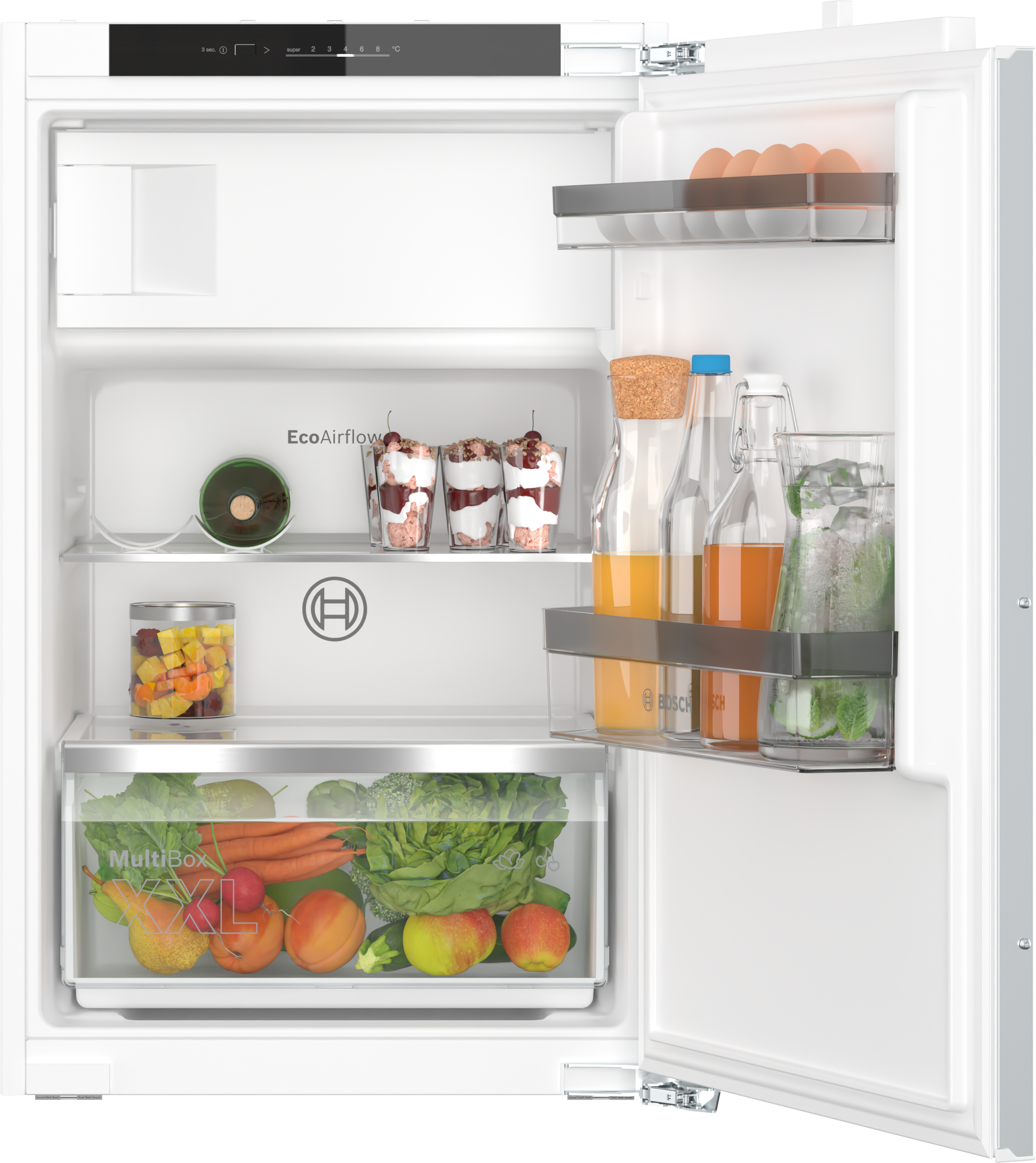 BOSCH Einbaukühlschrank Serie 4 "KIL22VFE0" 87,4 cm hoch 54,1 cm breit Multi Box XXL: extragroße Schublade für Obst und Gemüse