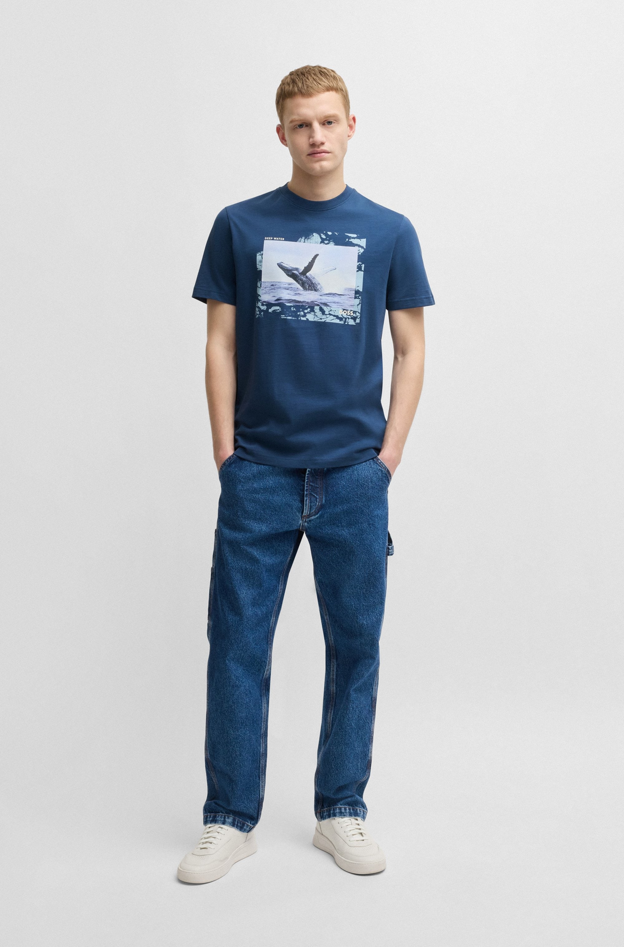 BOSS ORANGE T-Shirt »Te Dunetrace«, mit großem Fotodruck