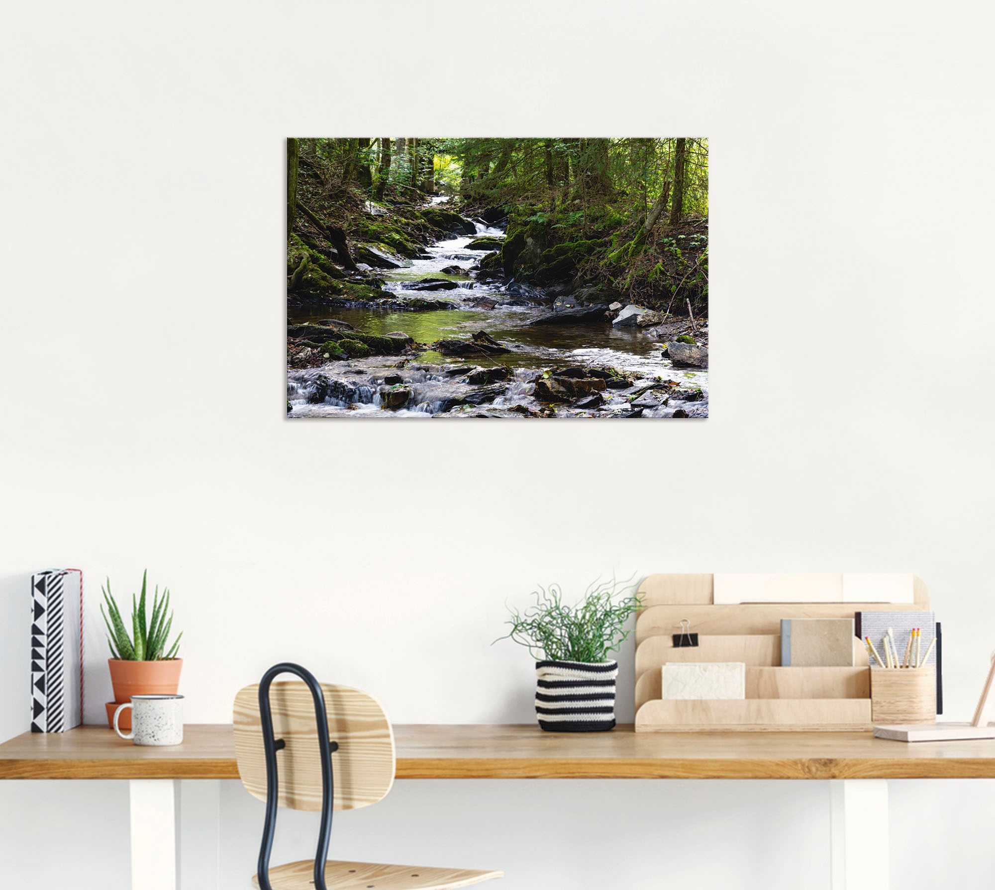 Artland Wandbild »Bachlauf im Wald«, Gewässer, (1 St.), als Alubild, Outdoorbild, Leinwandbild, Poster, Wandaufkleber