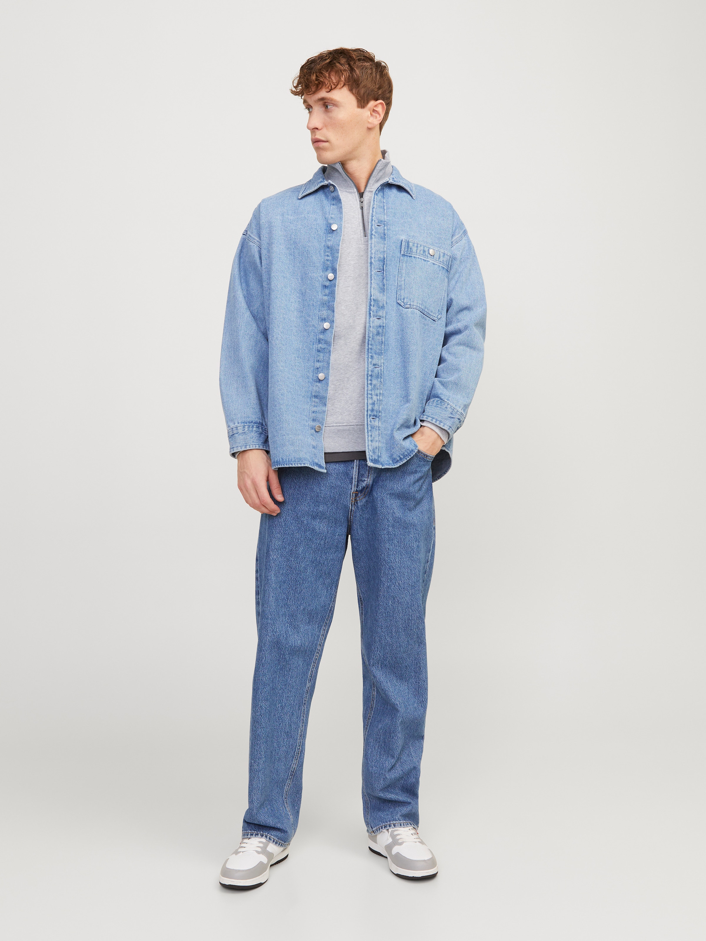 Jack & Jones Sweatshirt »JJEBRADLEY SWEAT HALF ZIP NOOS«, mit Troyer Kragen