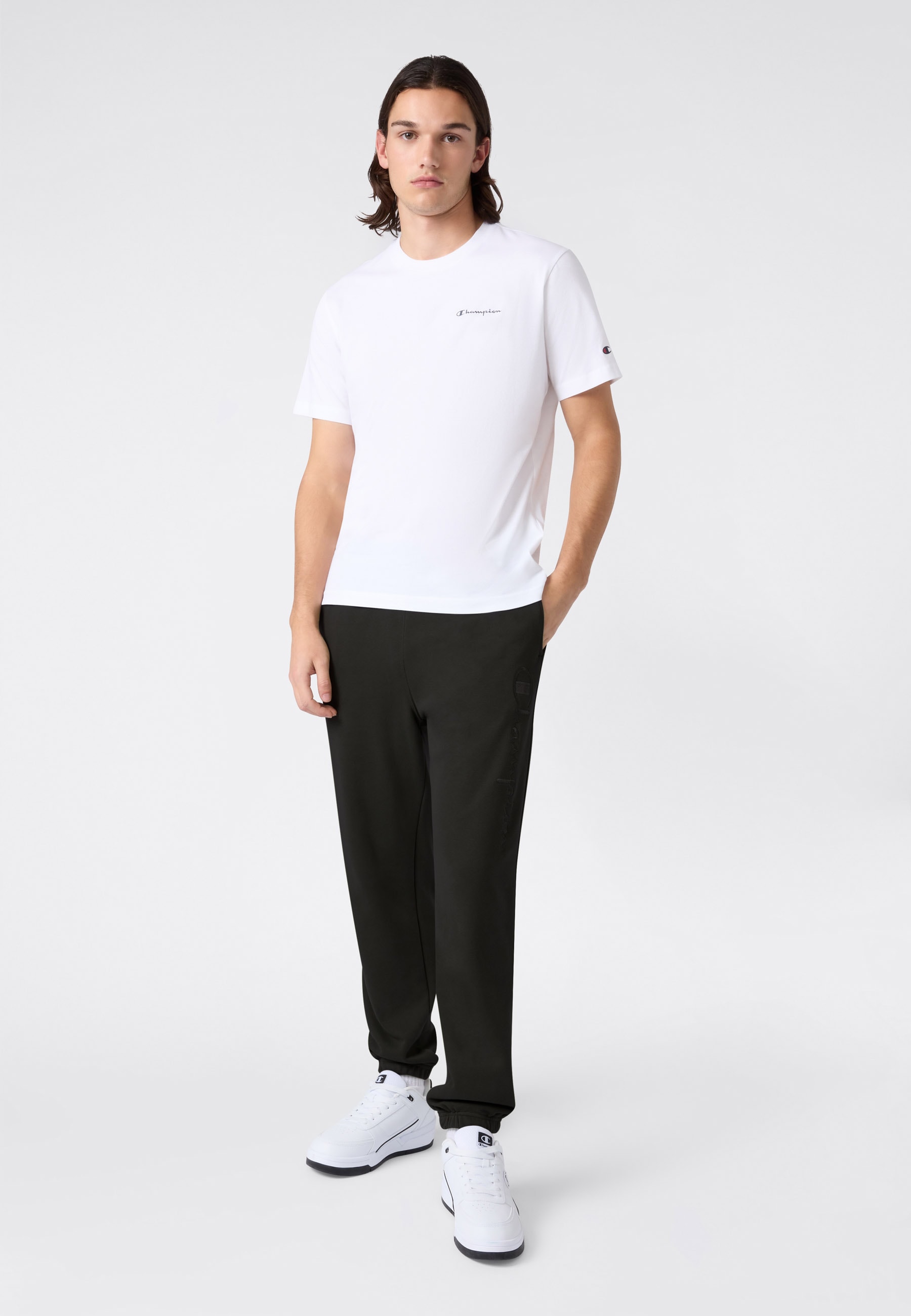 Champion Jogginghose »ICONS Terry Elastic Cuff Pants Large Logo«  sportliche Jogginghose, aus Baumwolle und Polyester