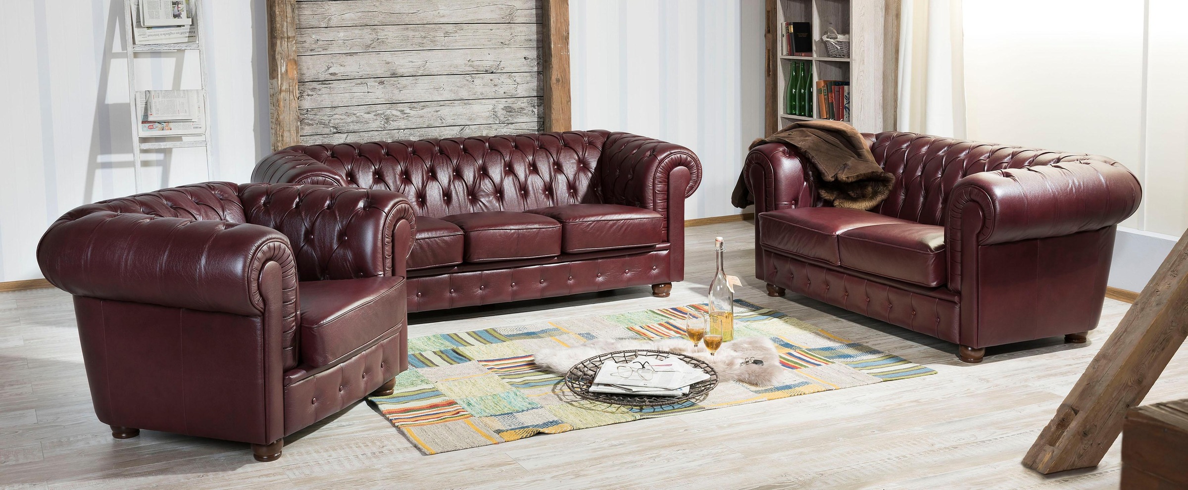 Max Winzer® Chesterfield-Sofa »Bristol«, mit edler Knopfheftung, Breite 172 cm