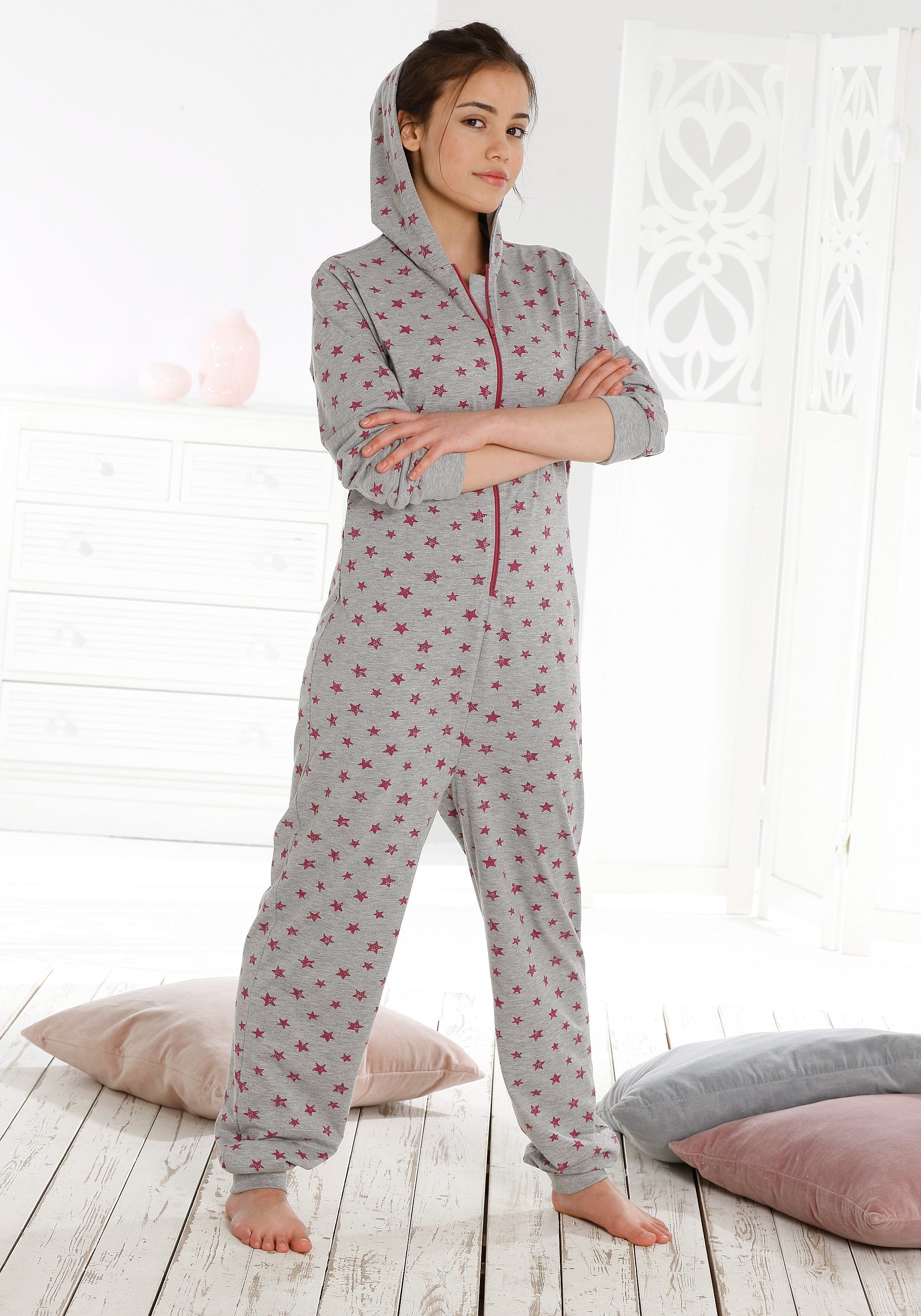 Overall, toller ♕ bedruckt petite Einteiler bei fleur allover Relaxen, zum