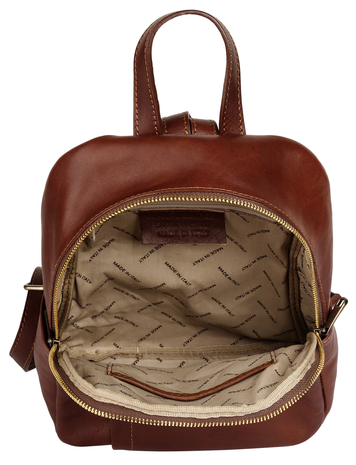 Piké Cityrucksack, echt Leder, Made in Italy