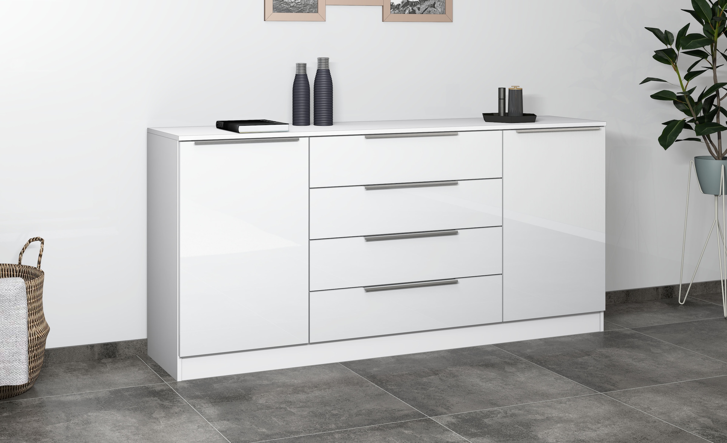 borchardt Möbel Kommode »Oliva«, Breite 166 cm, mit 4 Schubkästen