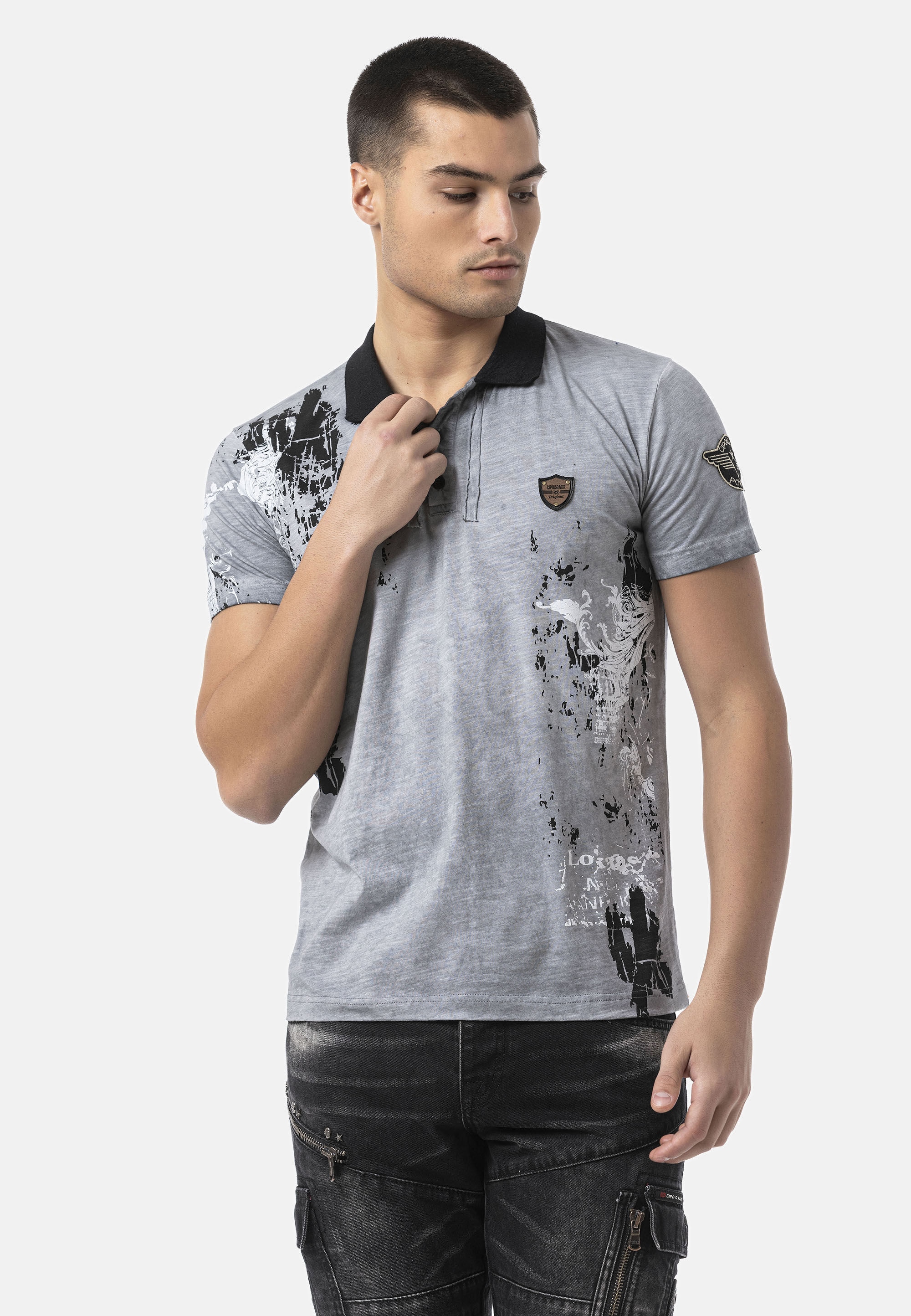 Cipo & Baxx T-Shirt »CT798« Kontrastierender Kragen
